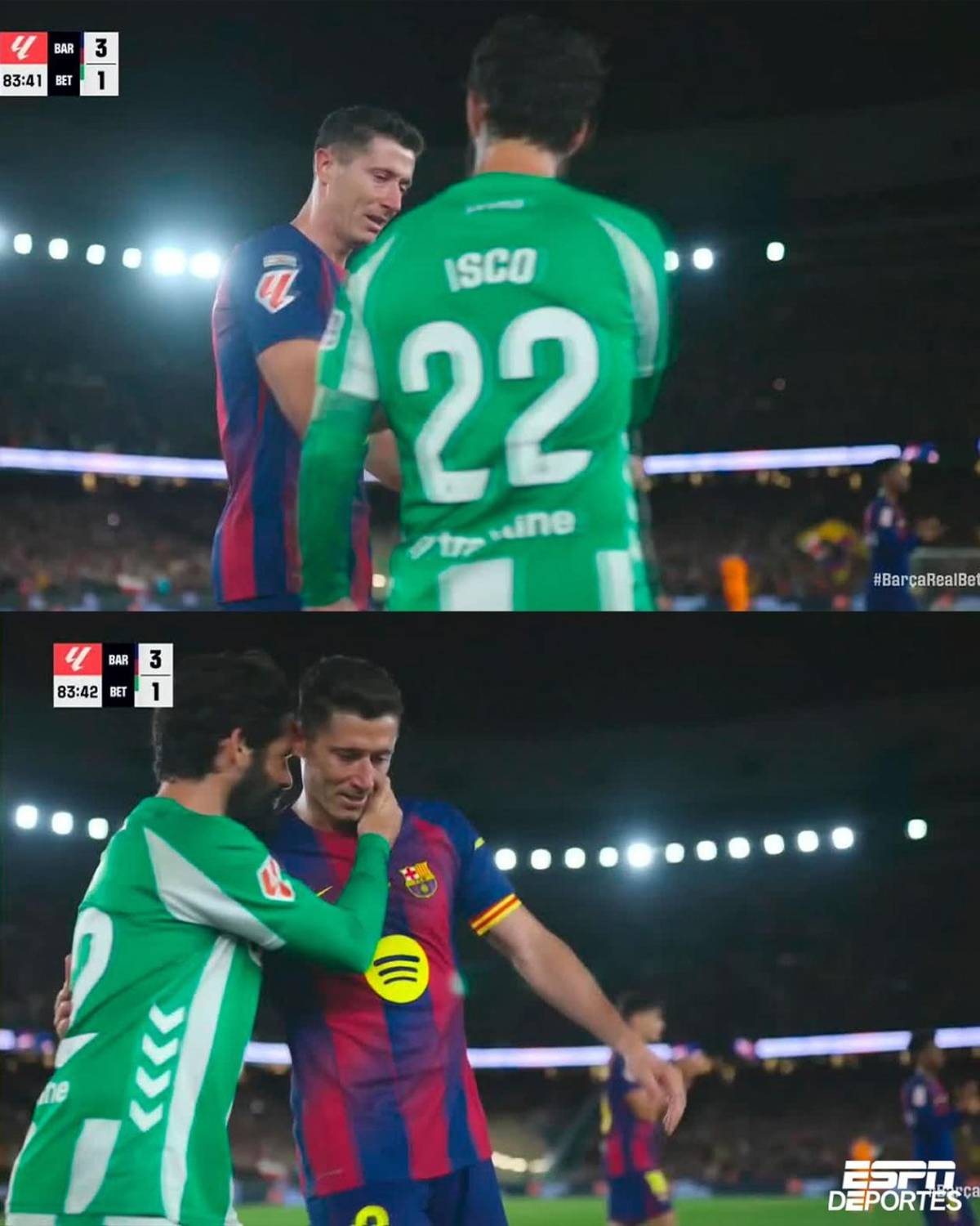 Lewandowski, adiós llorando al Camp Nou, emotiva imagen de su mujer y el MVP del Barcelona