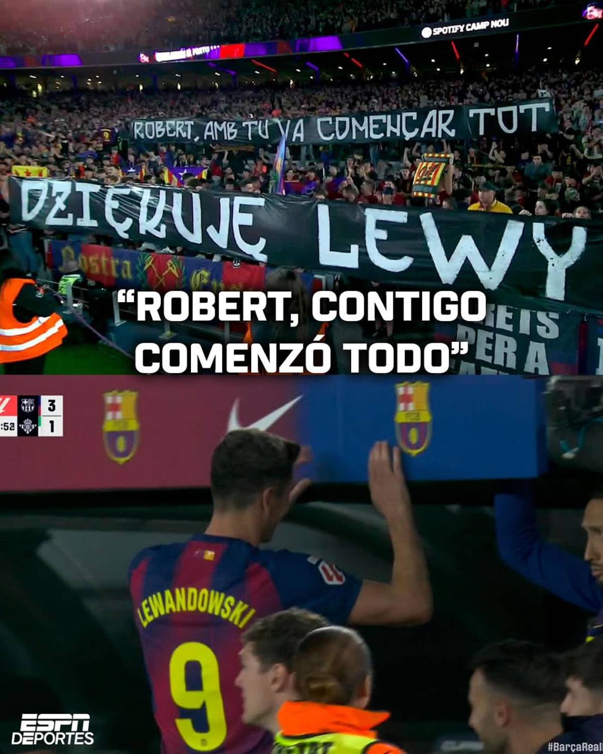 Lewandowski, adiós llorando al Camp Nou, emotiva imagen de su mujer y el MVP del Barcelona