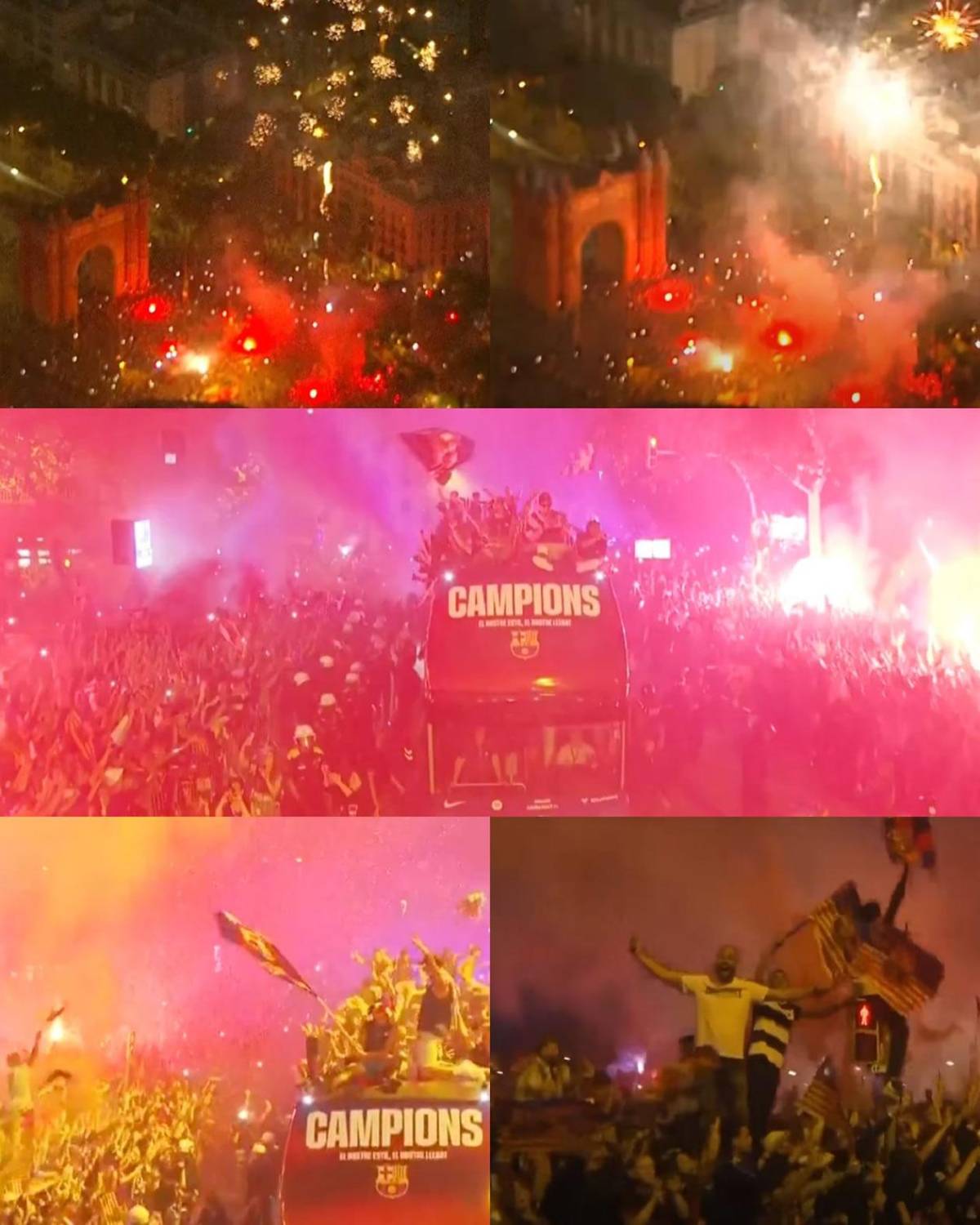 Rúa del Barcelona: jugadores se burlan de Vinicius y dardo de Lamine al Real Madrid