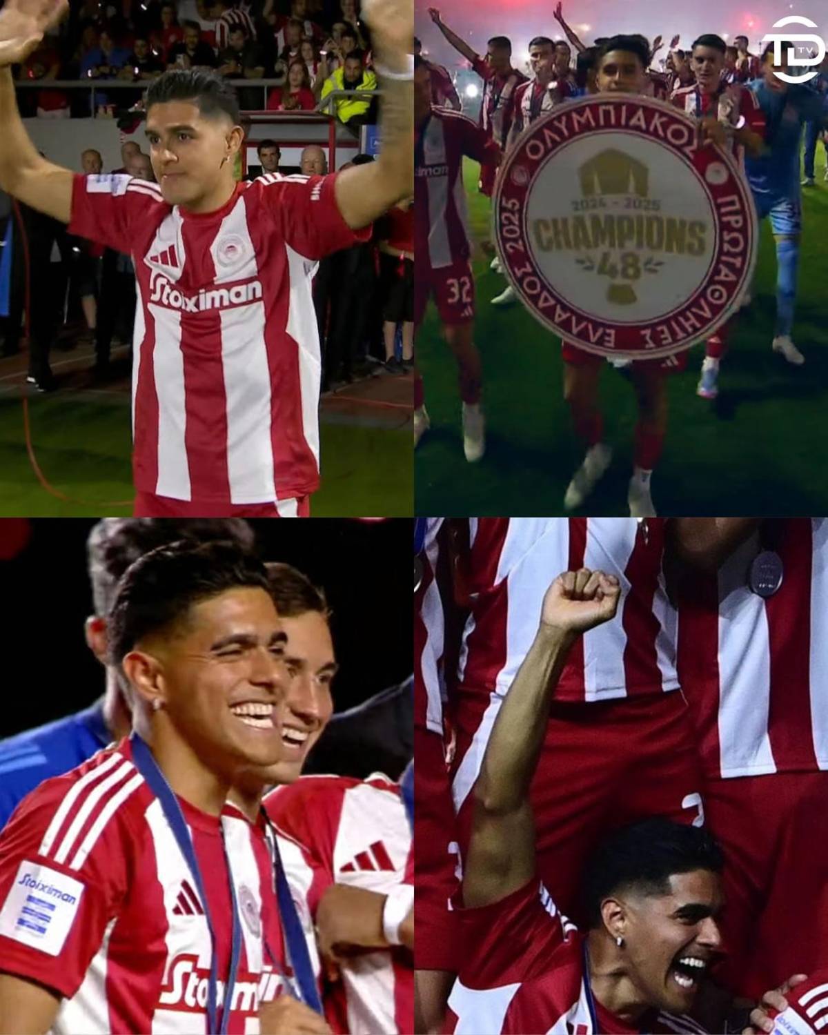 Luis Palma festeja el título de Olympiacos: su esposa Annie Córdova y gran sorpresa