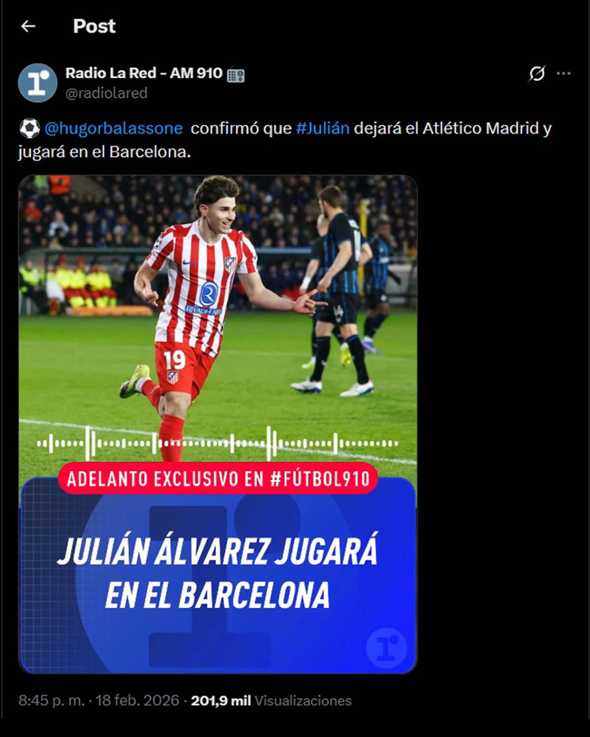 Julián Álvarez se va del Atlético y tiene nuevo equipo: Jugará en uno de los mejores del mundo