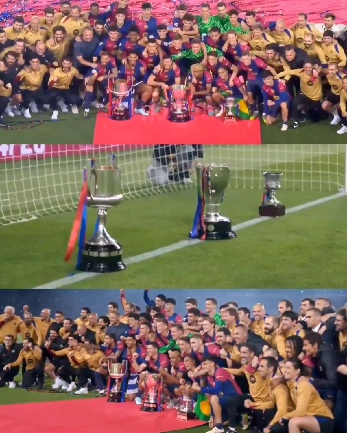 Barcelona festeja los títulos ante su afición, show de Lamine y Gavi presume a su novia