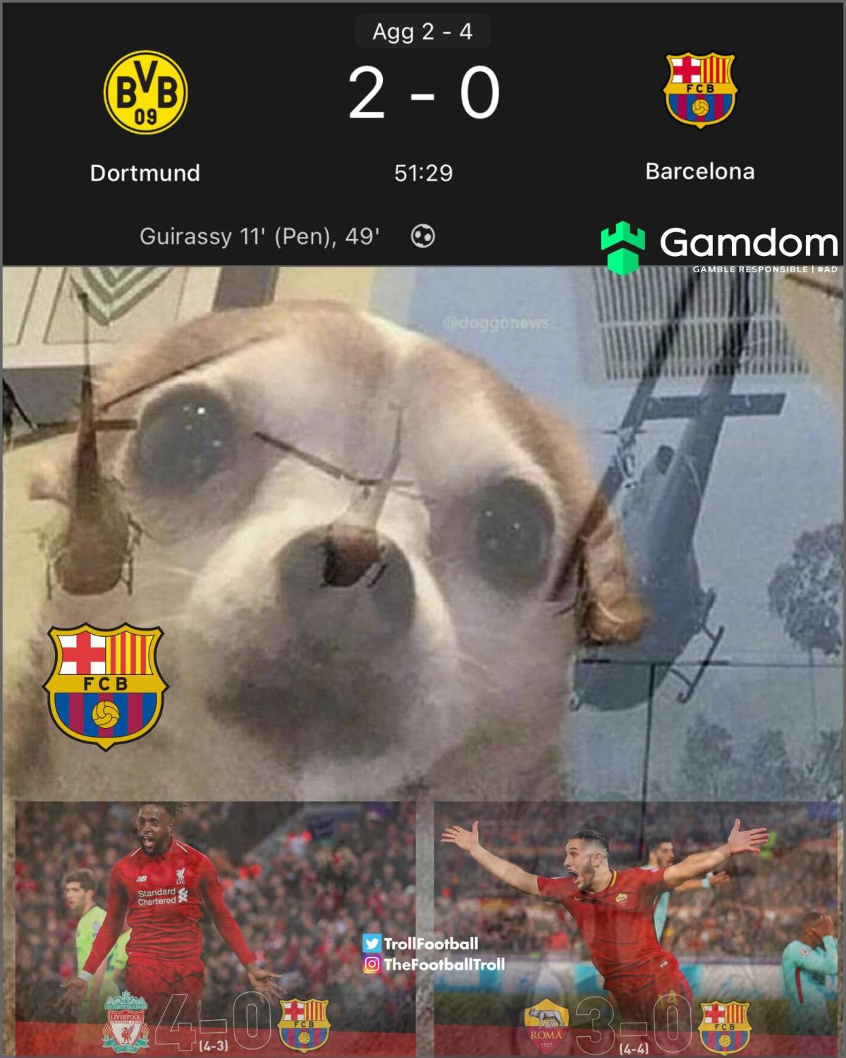 Memes no perdonan: burlas al Barcelona tras susto ante Dortmund en Champions