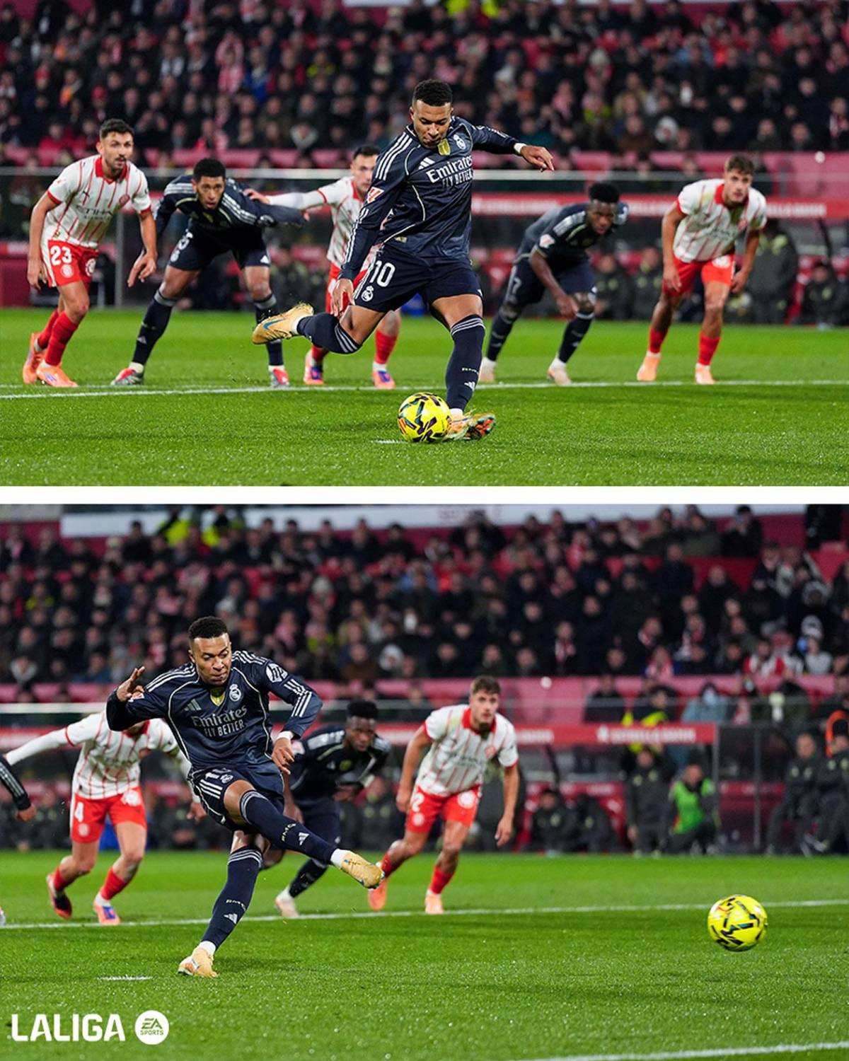 Sufrimiento del Real Madrid en Girona, enganchón de Mbappé y burla a Vinicius