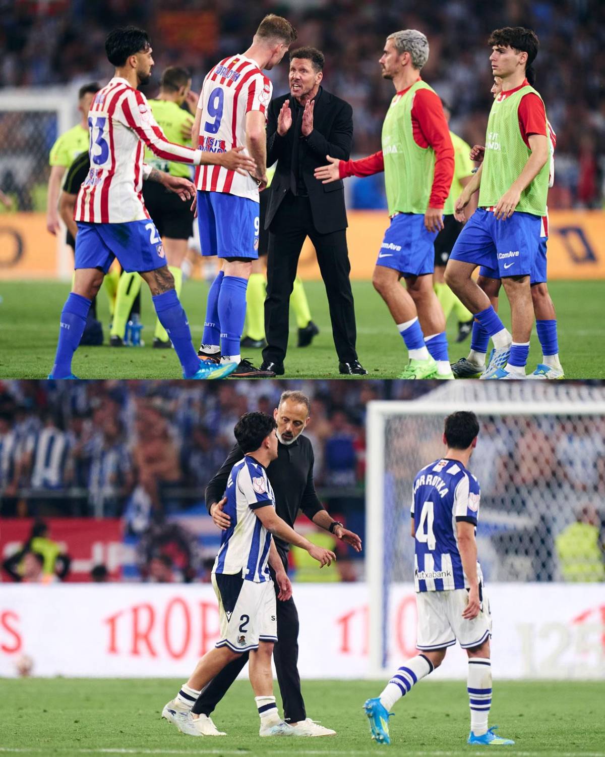 Simeone hundido, Griezmann con triste final y 'madridista' festeja la Copa del Rey