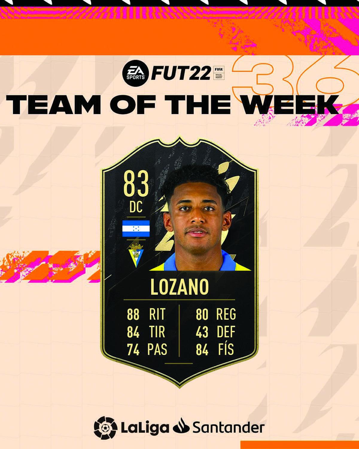 ‘Choco‘ Lozano clavó el gol de la salvación para el Cádiz y fue elegido en el equipo de la semana en el FIFA 2022.