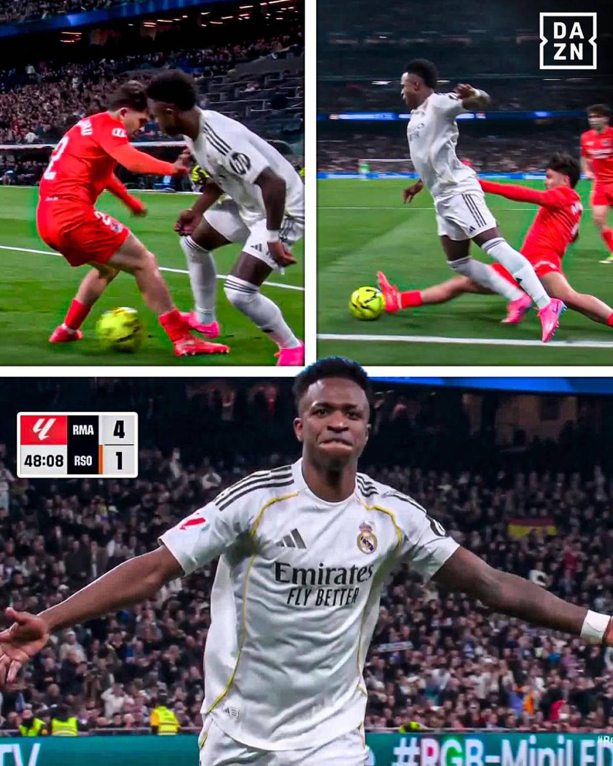 Real Madrid 'ayudado' con penales, Vinicius imita baile de Yamal y hondureña en el Bernabéu