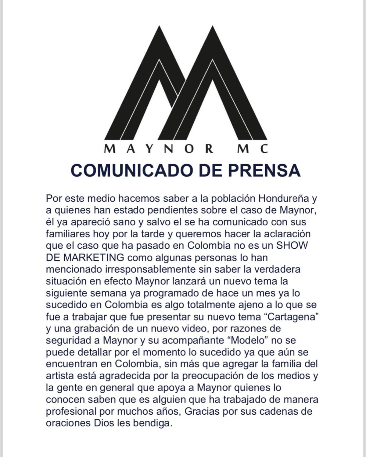 ¿Qué le pasó a Maynor MC en Colombia? Aparece sano y salvo