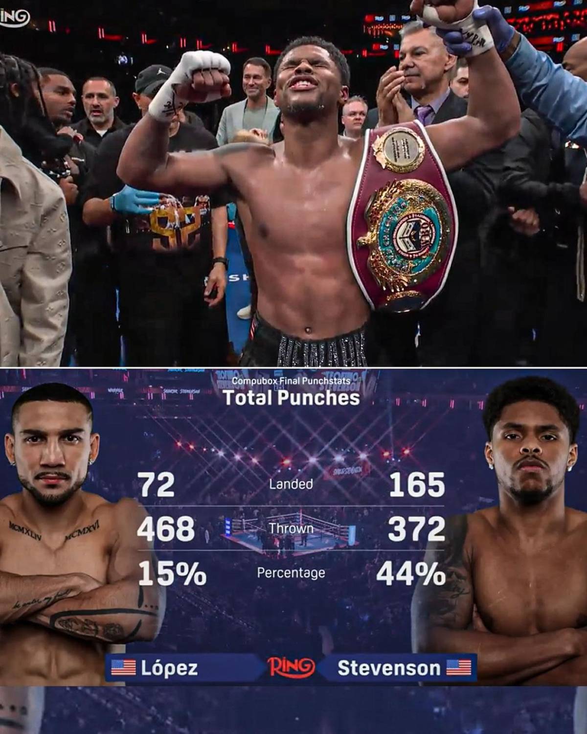 Los duros golpes que recibió Teófimo López ante Shakur Stevenson y sufrió burla