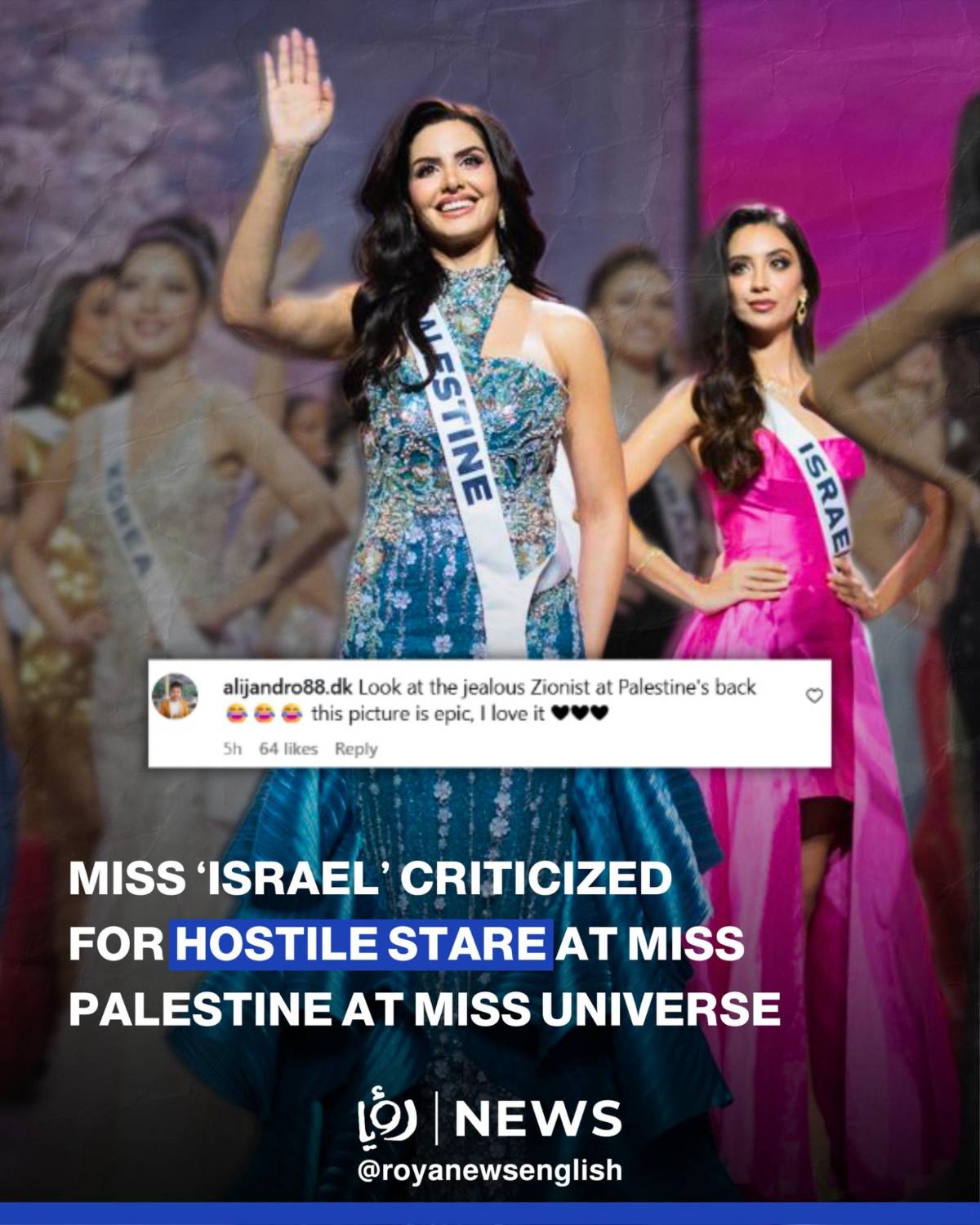 Miss Israel niega haber mirado con desprecio a Miss Palestina