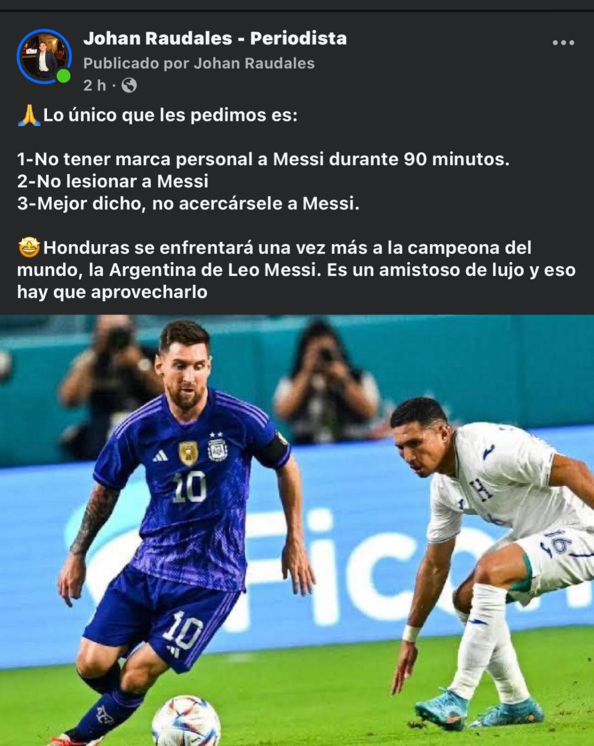 Esto dicen en Argentina por el amistoso vs Honduras; lanzan advertencia