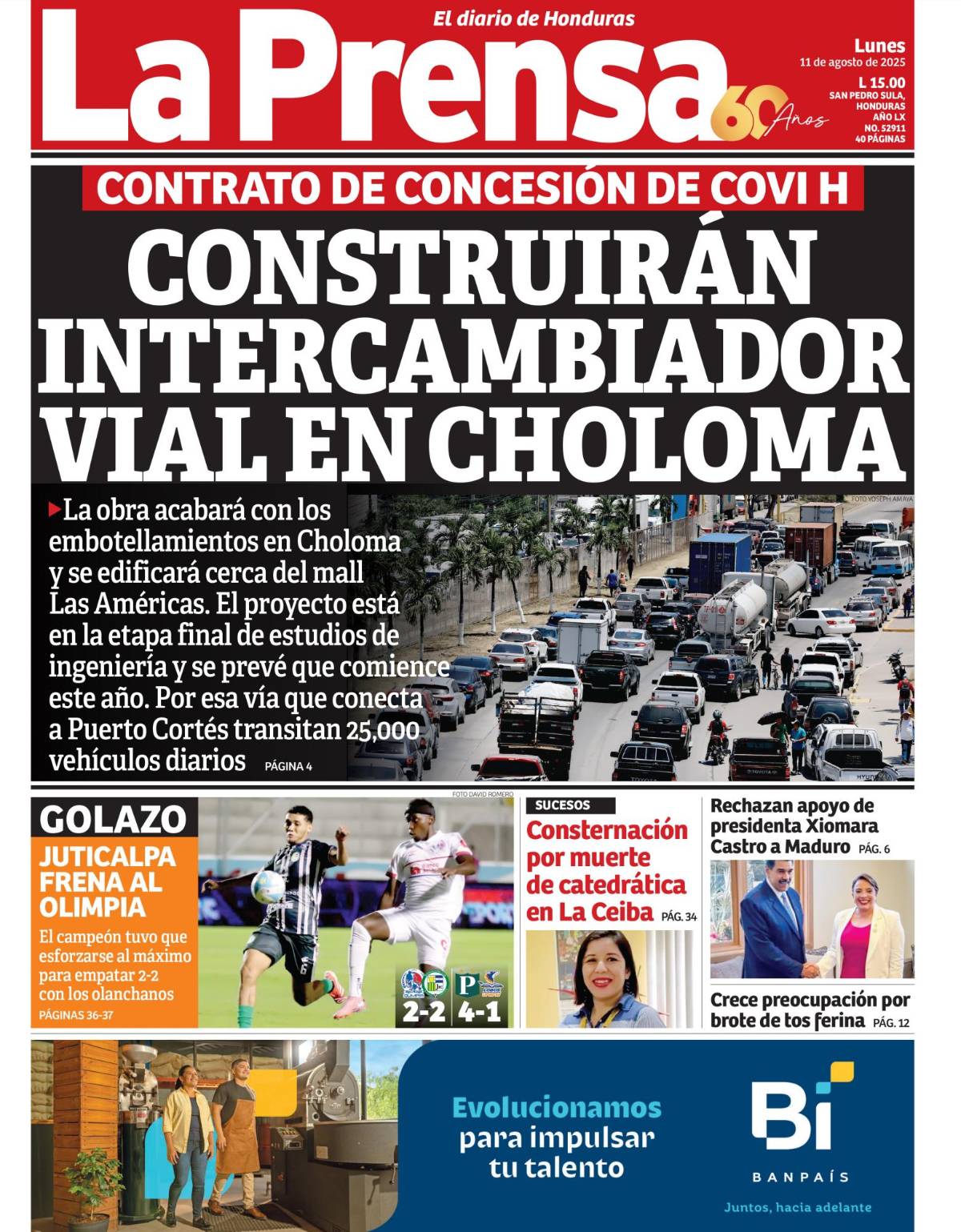 Construirán intercambiador vial en Choloma