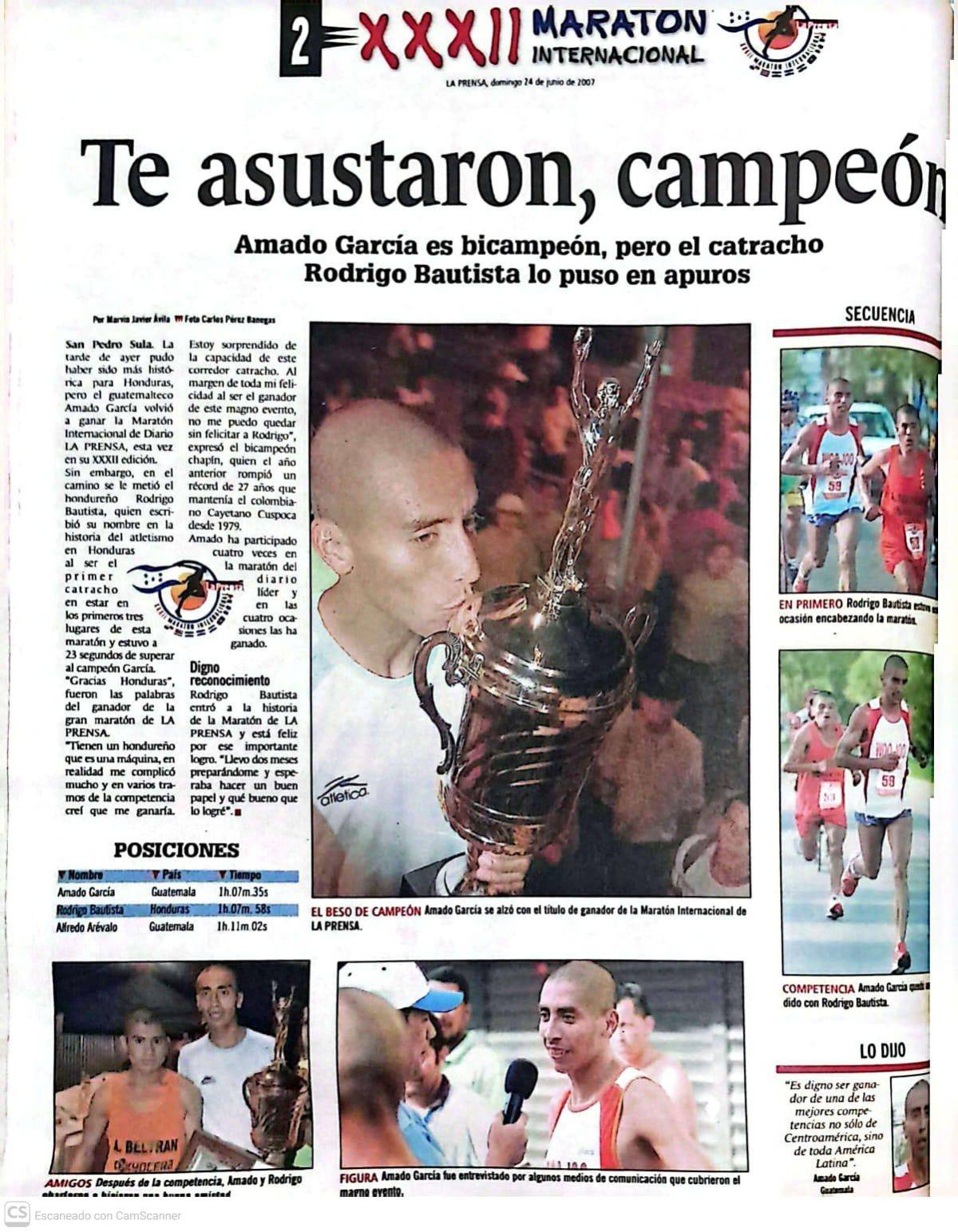 Rodrigo, el único hondureño que estuvo cerca de ganar la Maratón Internacional de La Prensa