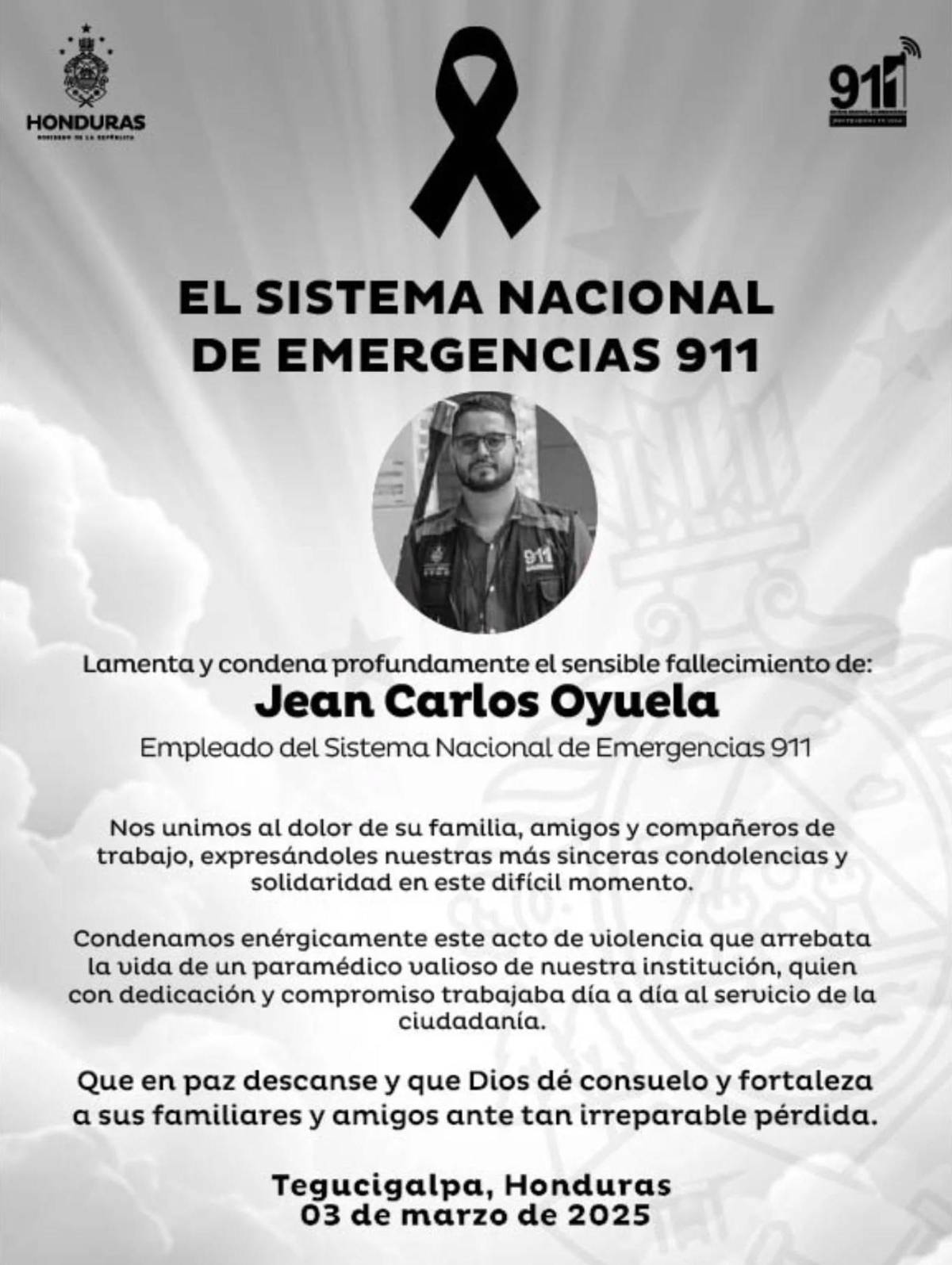 Jean Carlos era paramédico del 911; fue ultimado y lanzado a un abismo
