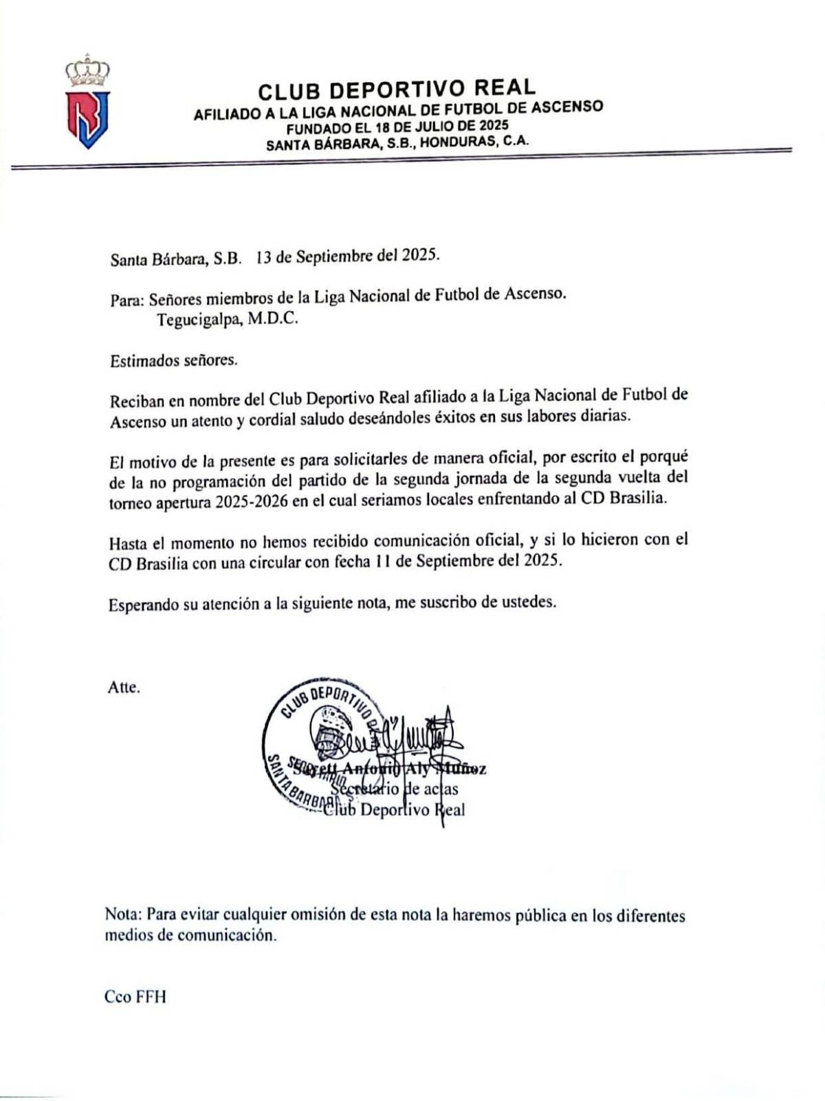 Honduras: anunciaron descenso de reconocido equipo y ellos emiten comunicado