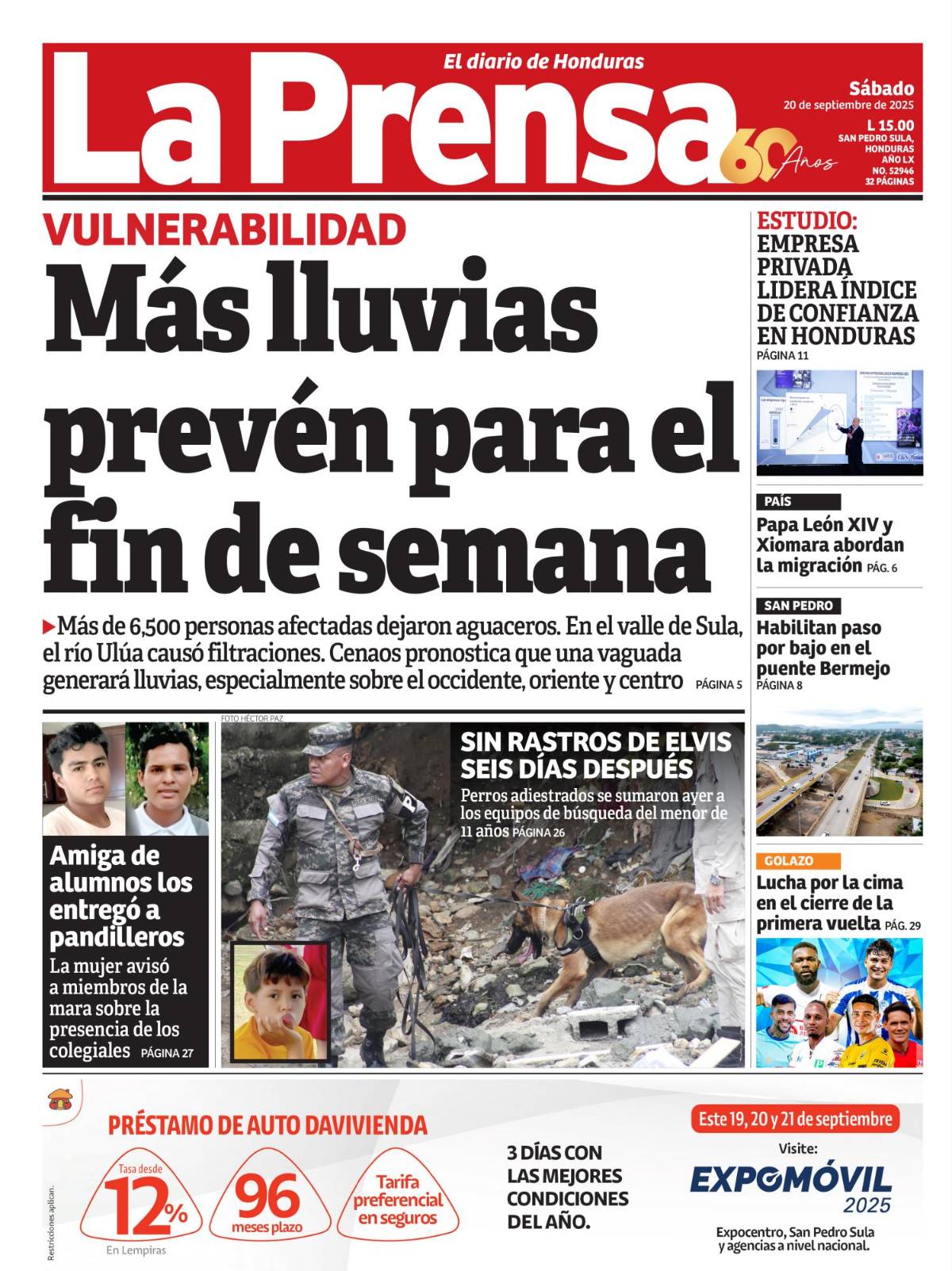 Más lluvias prevén para el fin de semana