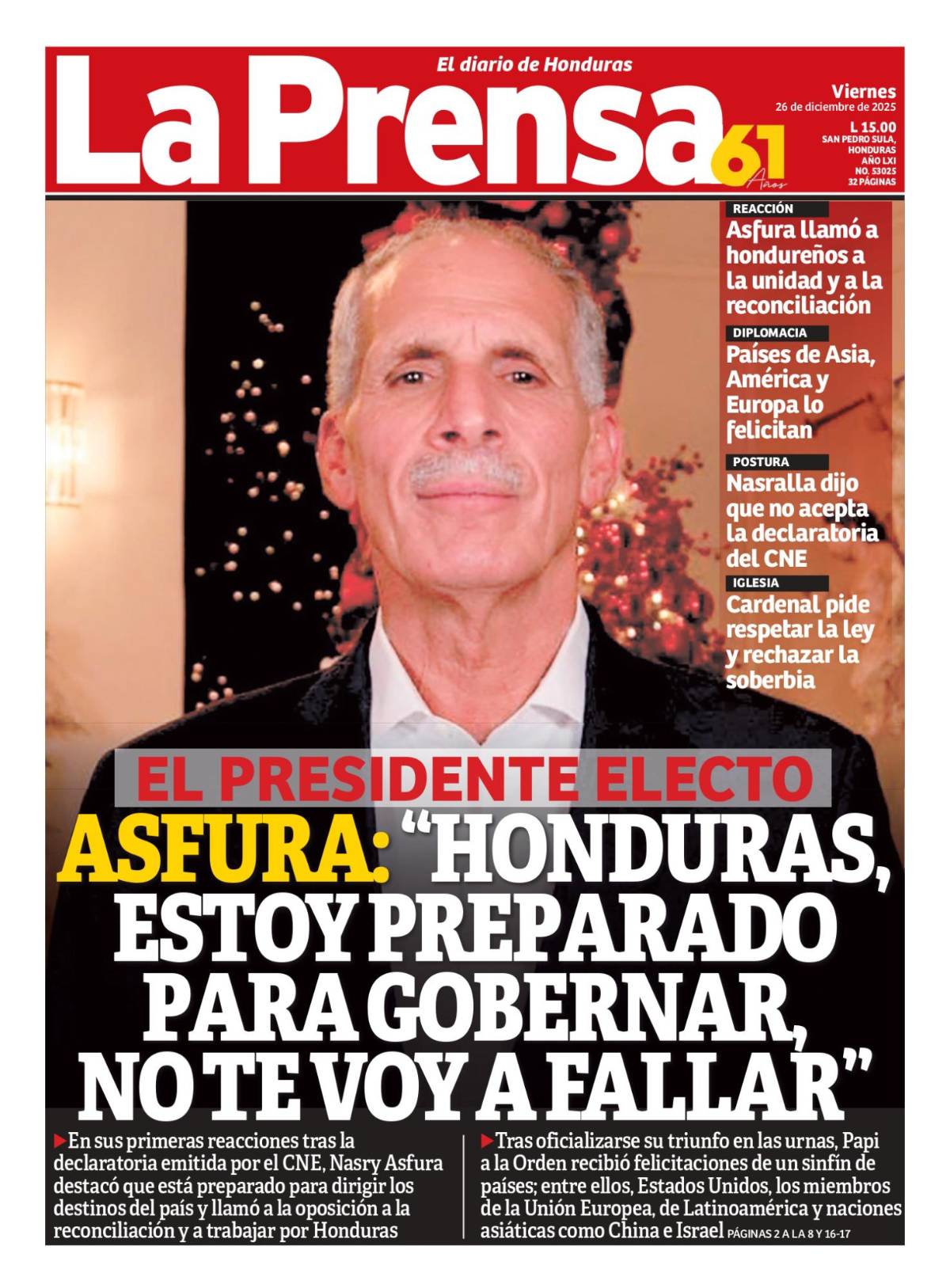 Asfura: Honduras, estoy preparado para gobernar, no te voy a fallar