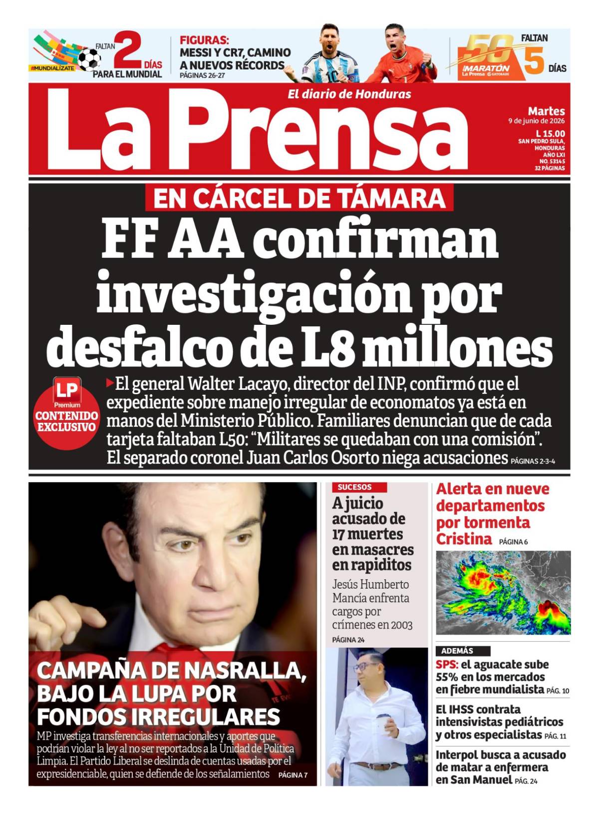 FF AA confirma investigación por desfalco de L8 millones en cárcel de Támara
