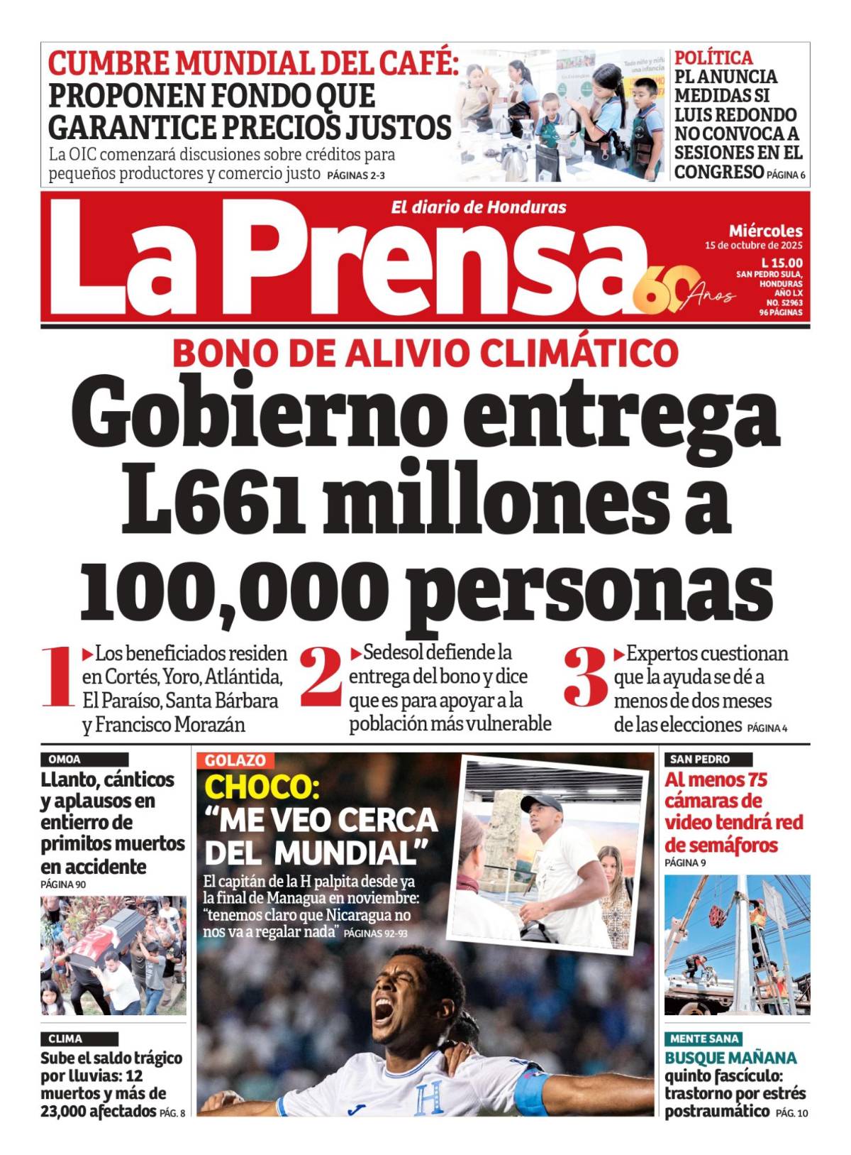 Gobierno entrega L661 millones a 100,000 personas