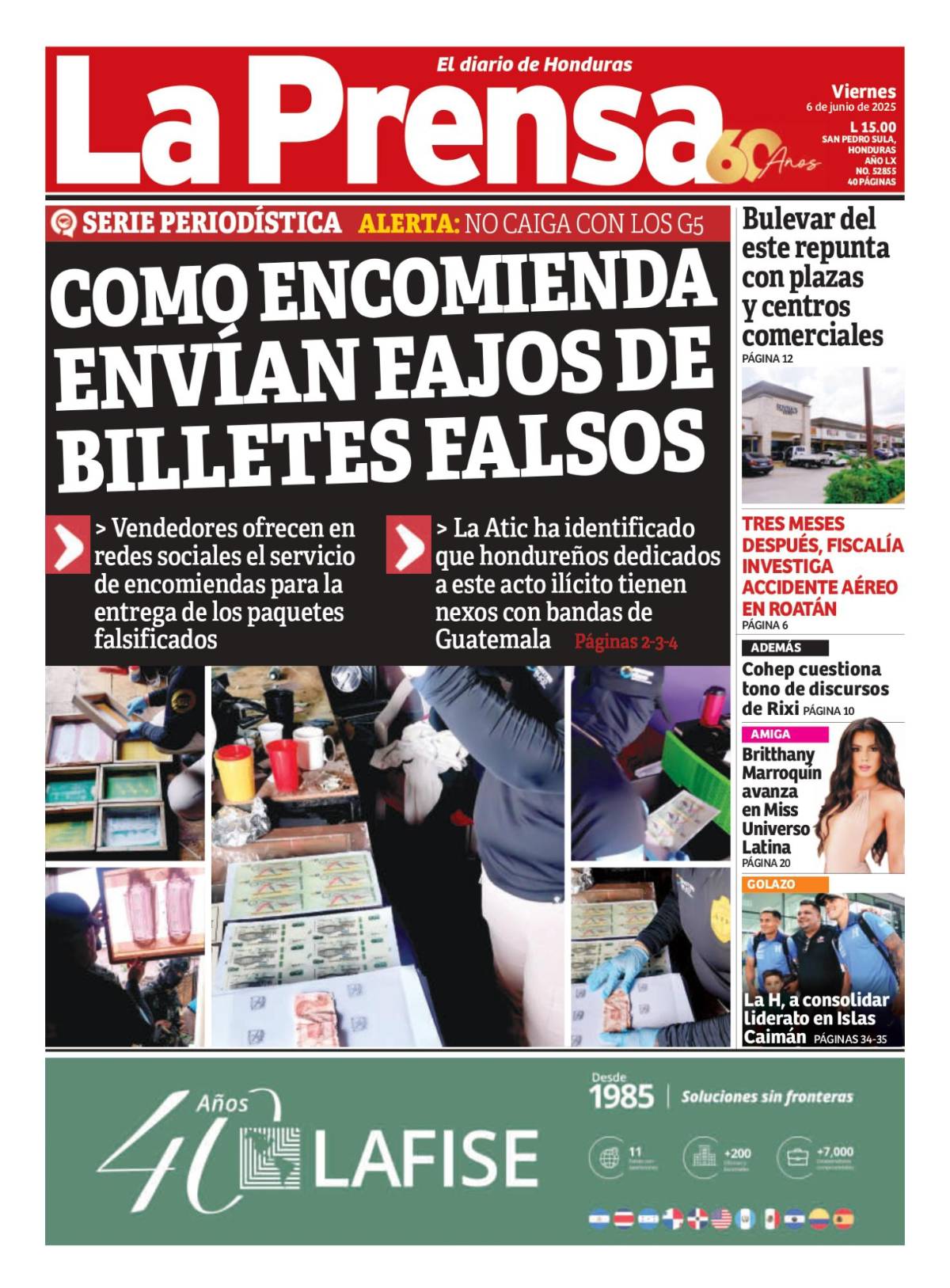 Como encomienda envían fajos de billetes falsos