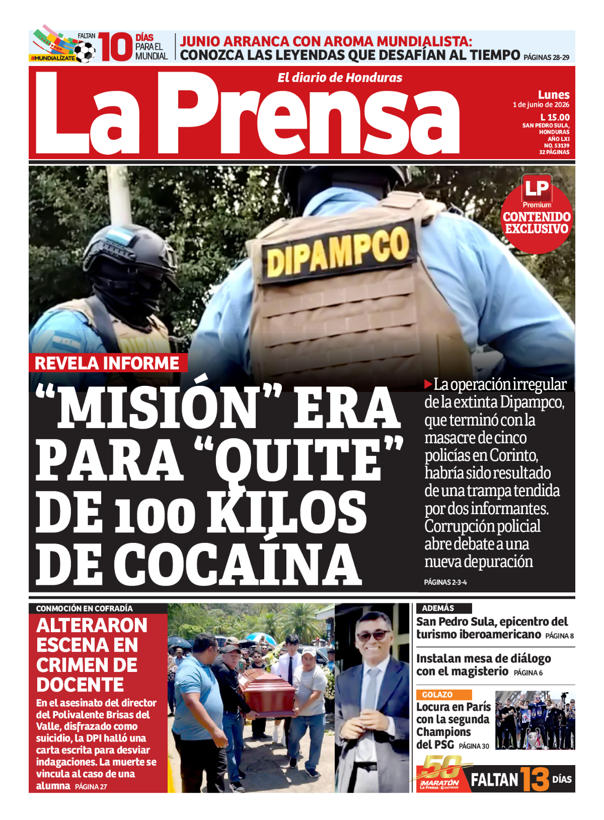 Misión era para quite de 100 kilos de cocaína