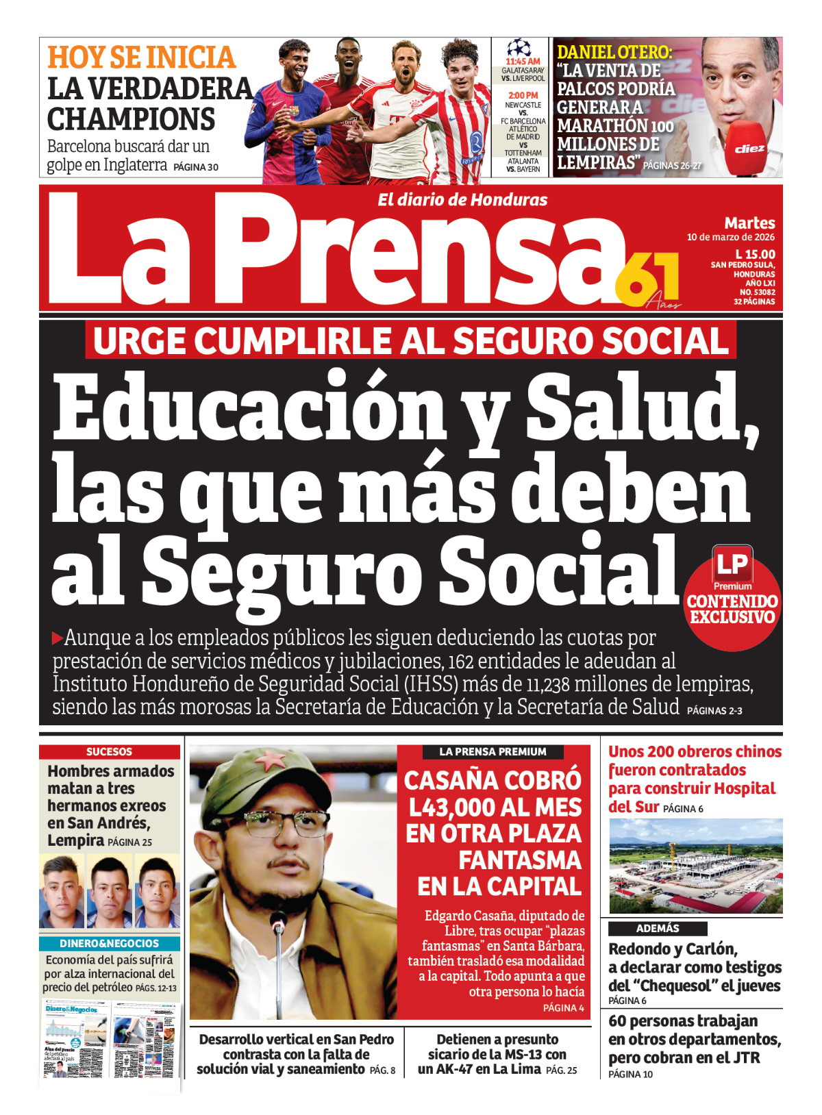 Educación y Salud, las que más le deben al Seguro Social
