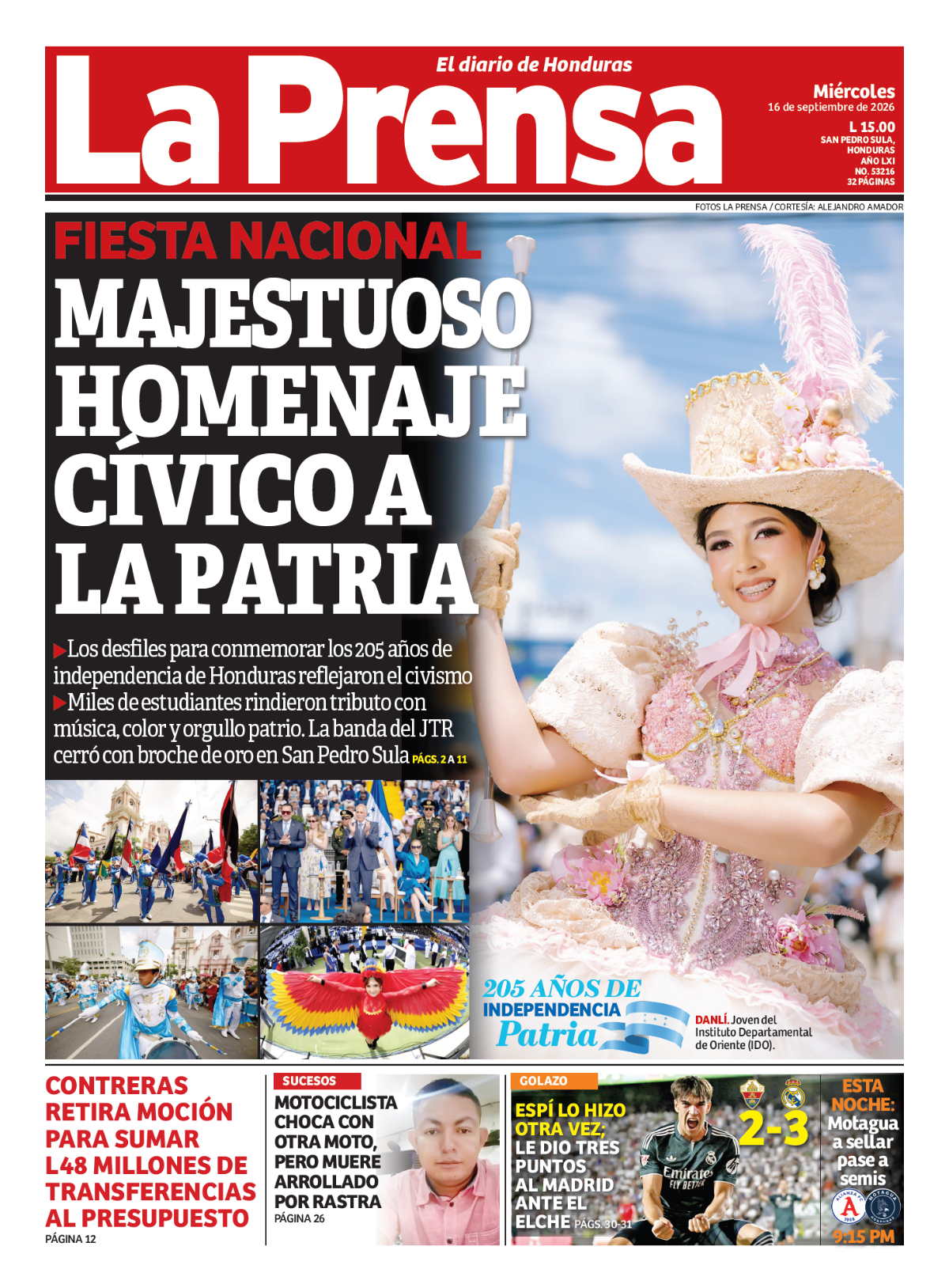 Majestuoso homenaje cívico a la patria