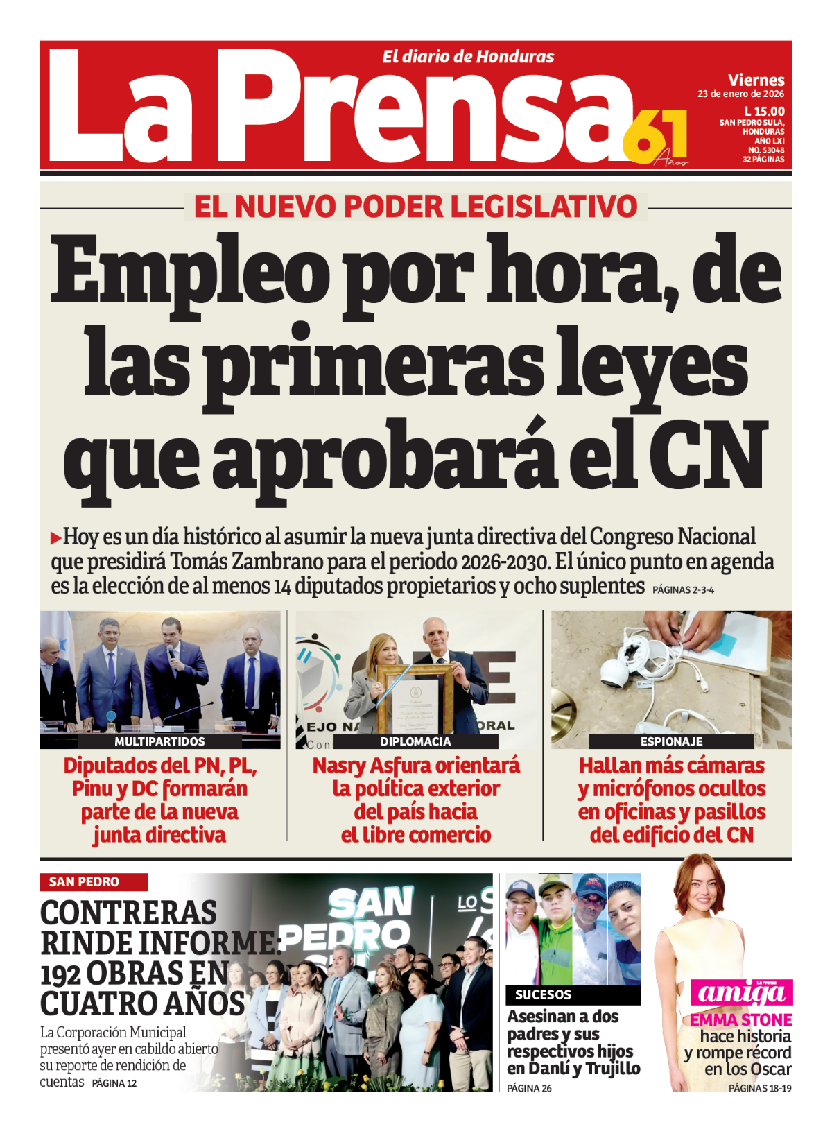 Empleo por hora, de las primeras leyes que aprobará el CN