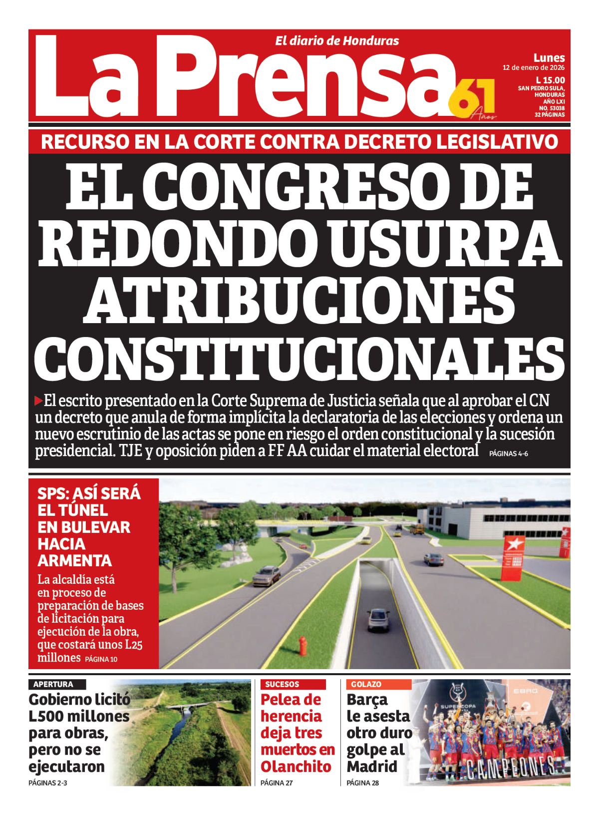 El Congreso de Redondo usurpa atribuciones constitucionales