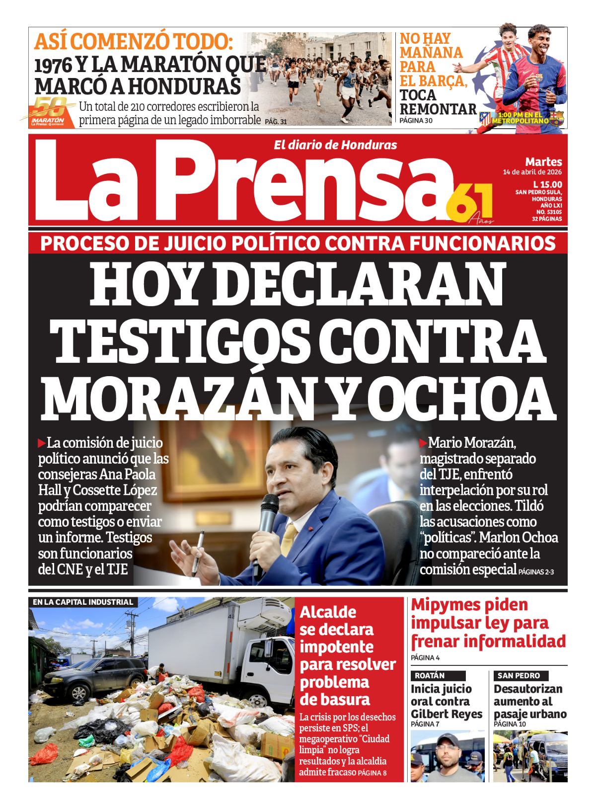 Hoy declaran testigos contra Morazán y Ochoa
