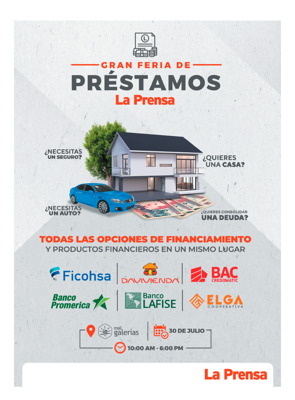 Intereses de hasta el 4% ofrecerán en Feria de Préstamos de LA PRENSA