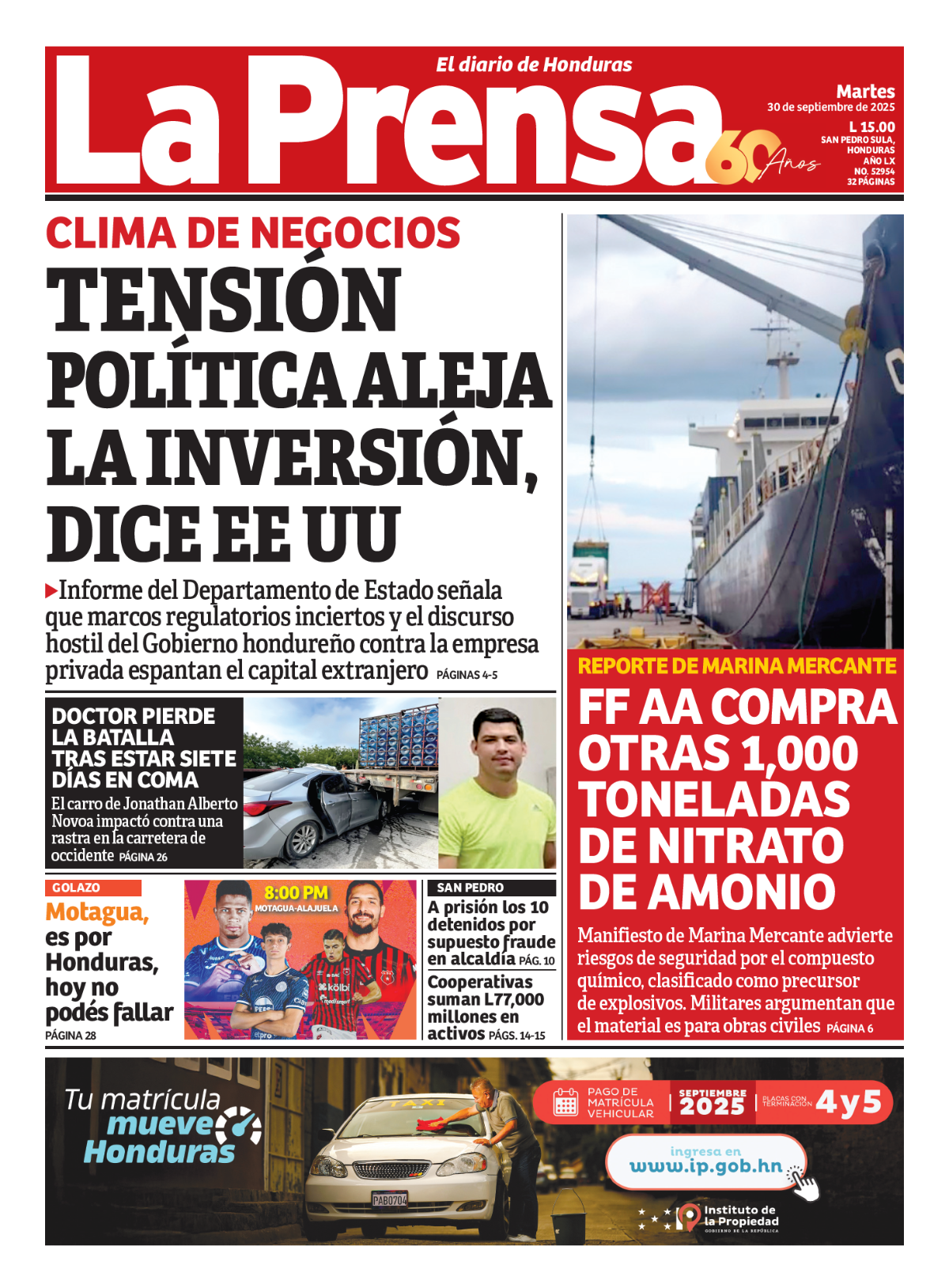 Tensión política aleja la inversión, dice EEUU