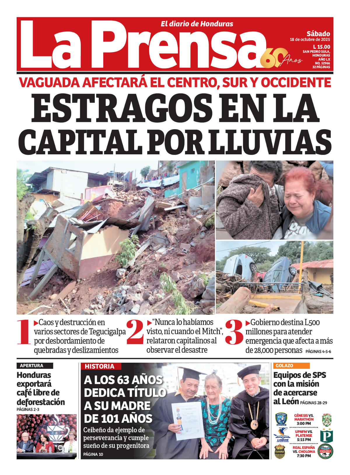 Estragos en la capital por lluvias