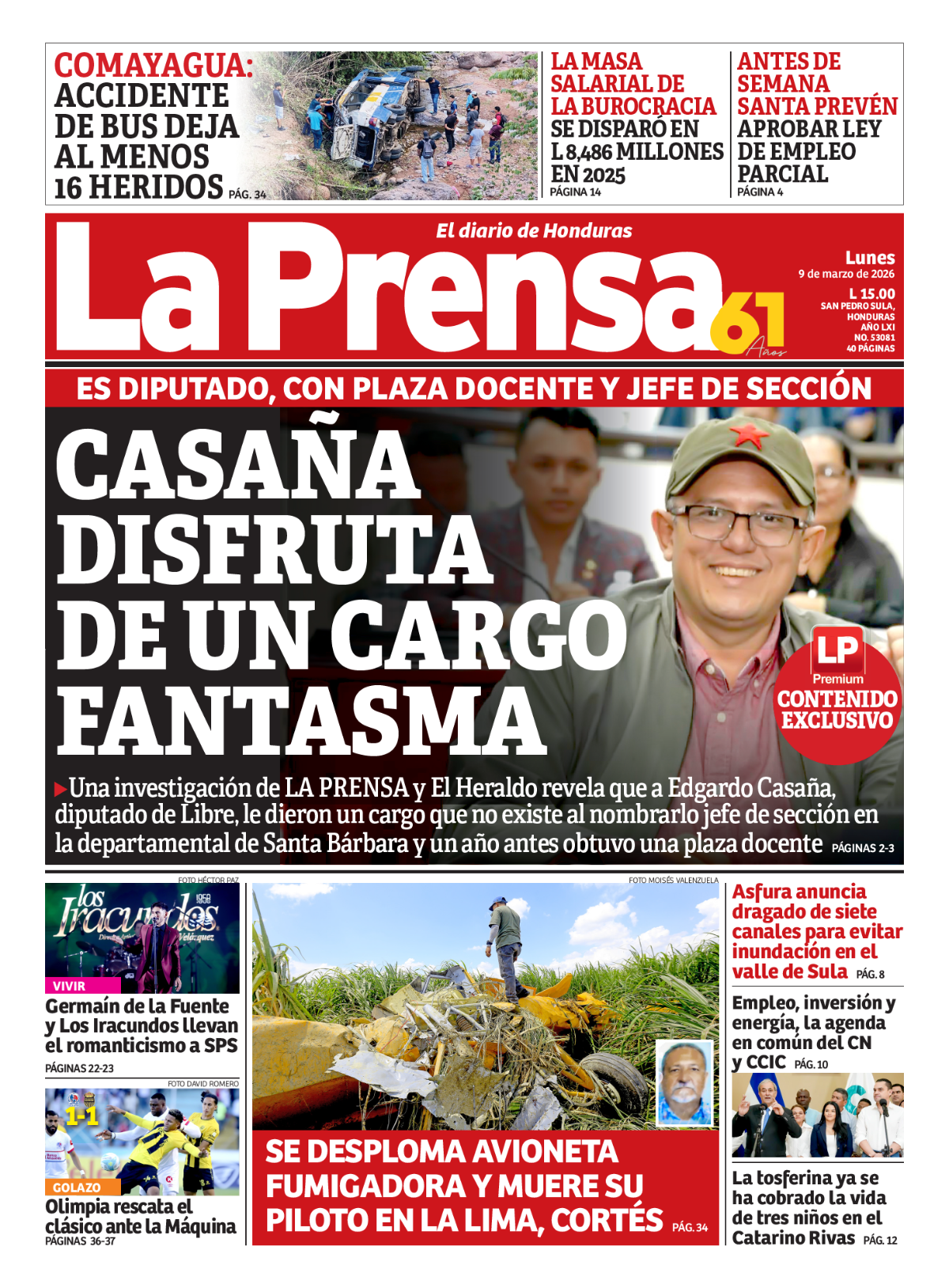 Casaña disfruta de un cargo fantasma