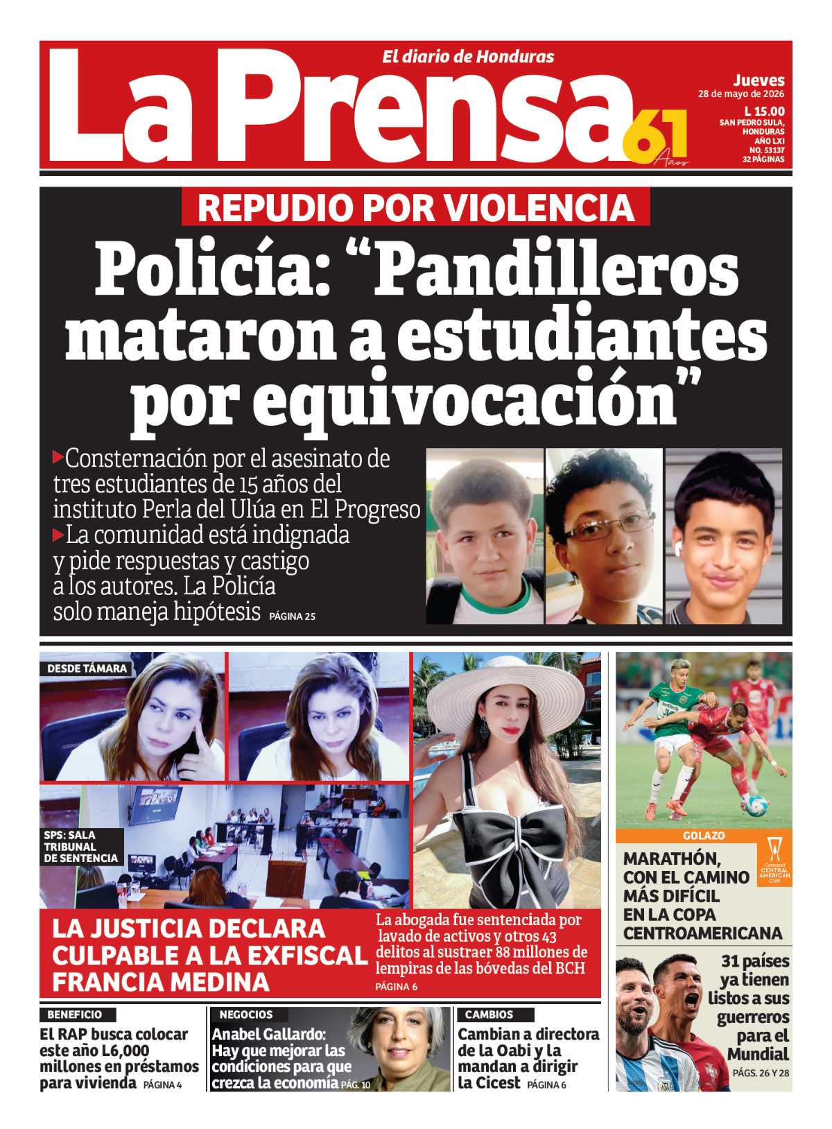 Policía: Pandilleros mataron a estudiantes por equivocación