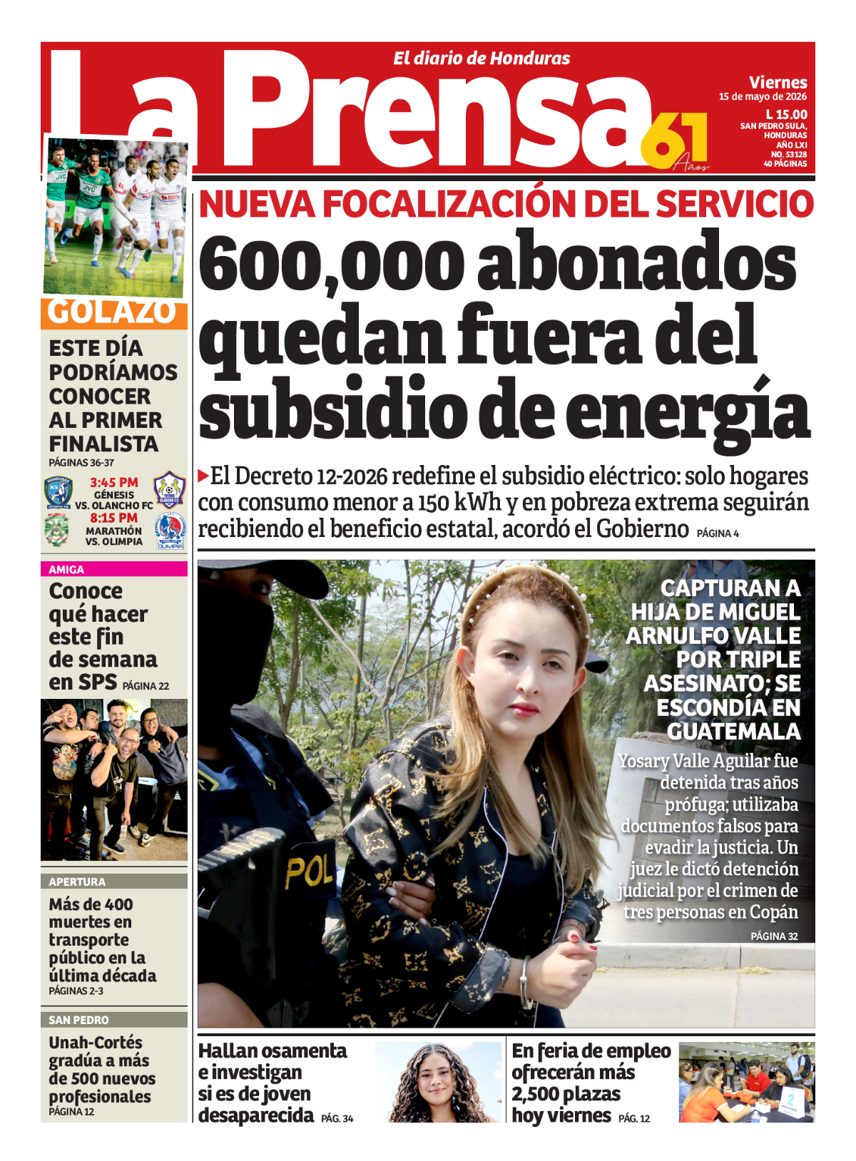 600,000 abonados quedan fuera del subsidio de energía