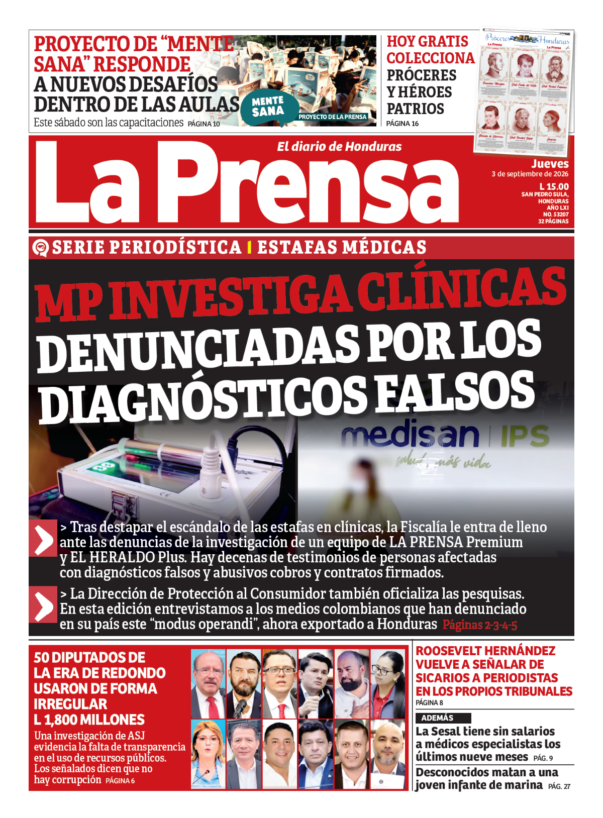 MP investiga clínicas denunciadas por los diagnósticos falsos