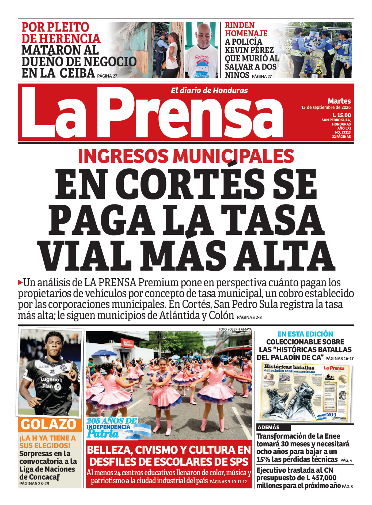En Cortés se paga la tasa vial más alta