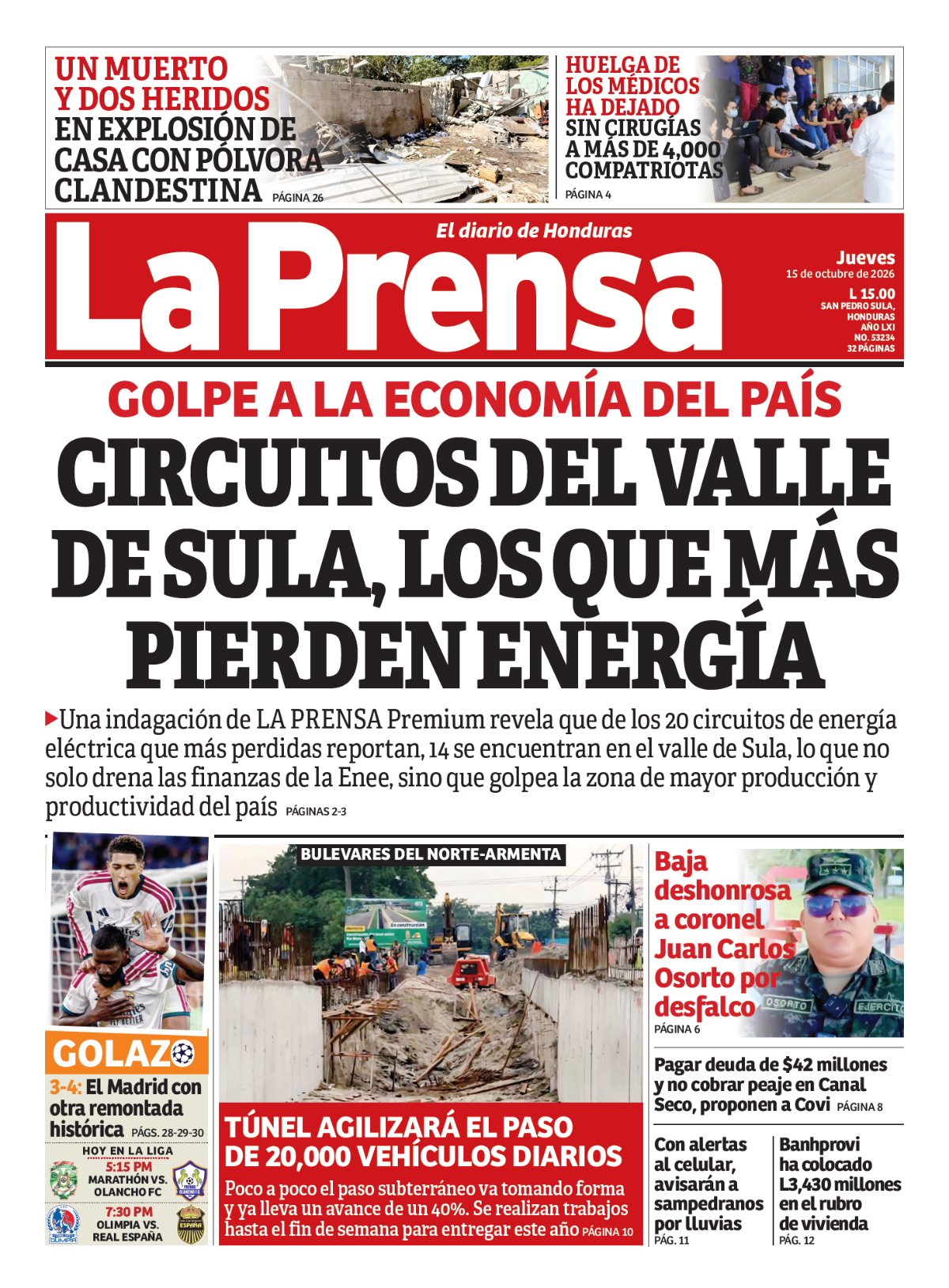 Circuitos del valle de Sula, los que más pierden energía