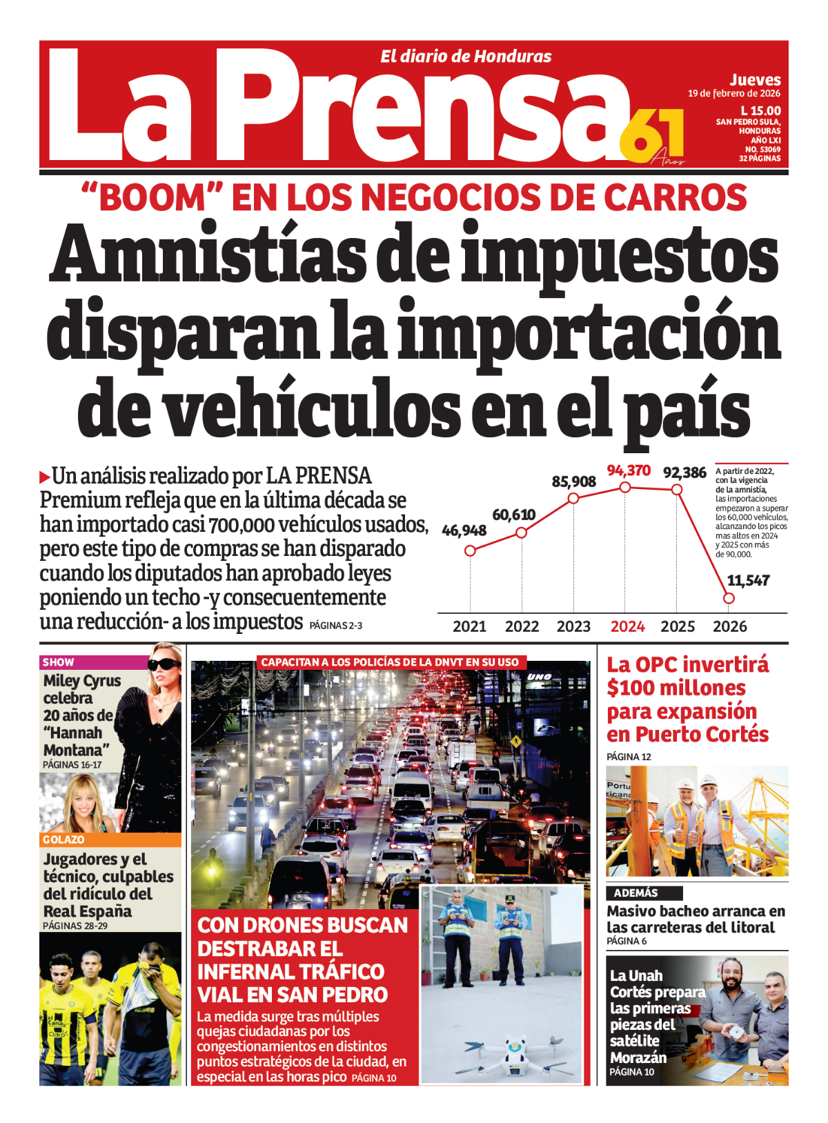 Amnistías de impuestos disparan la importación de vehículos en el país