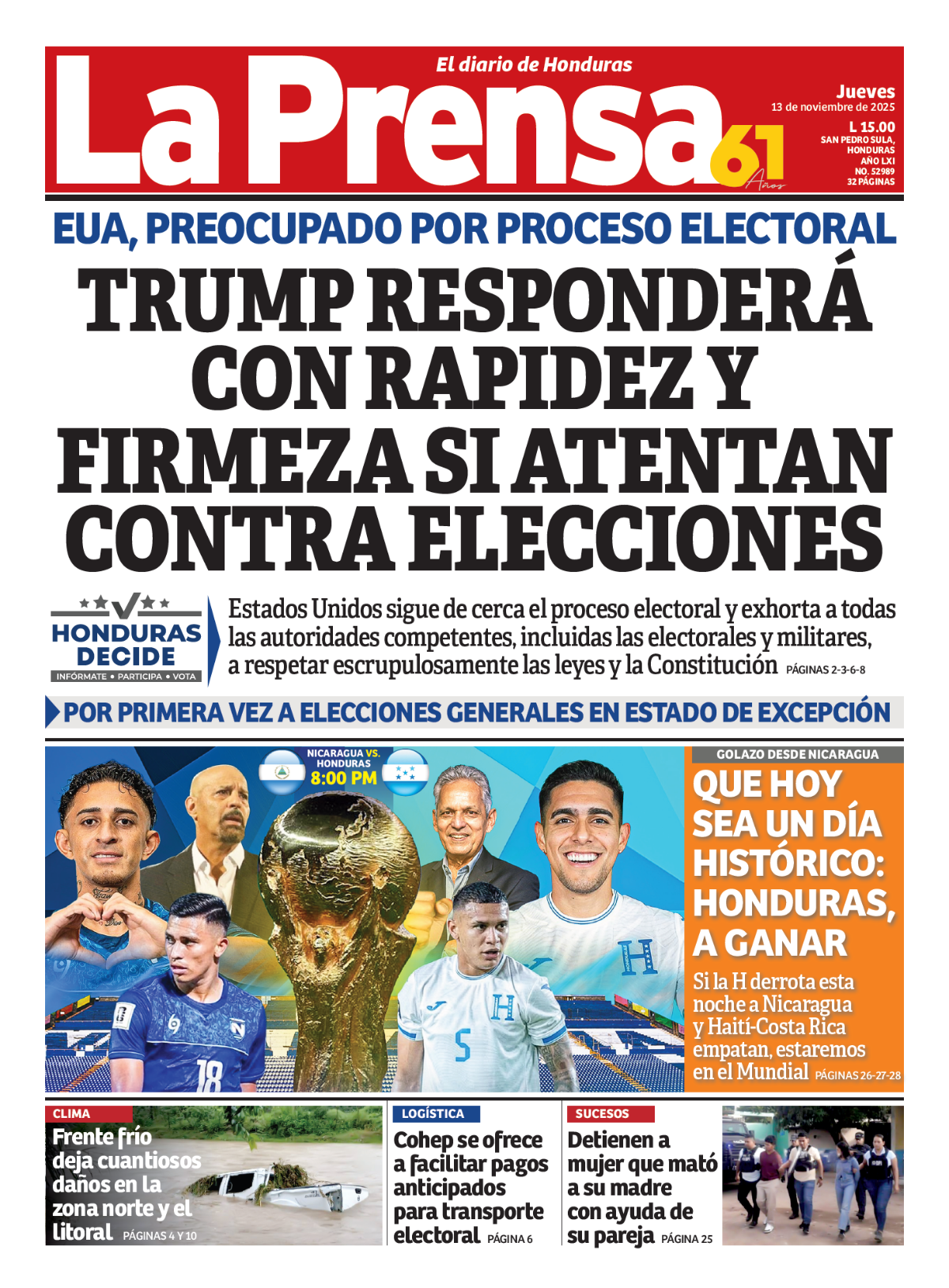 Trump responderá con rapidez y firmeza si atentan contra elecciones