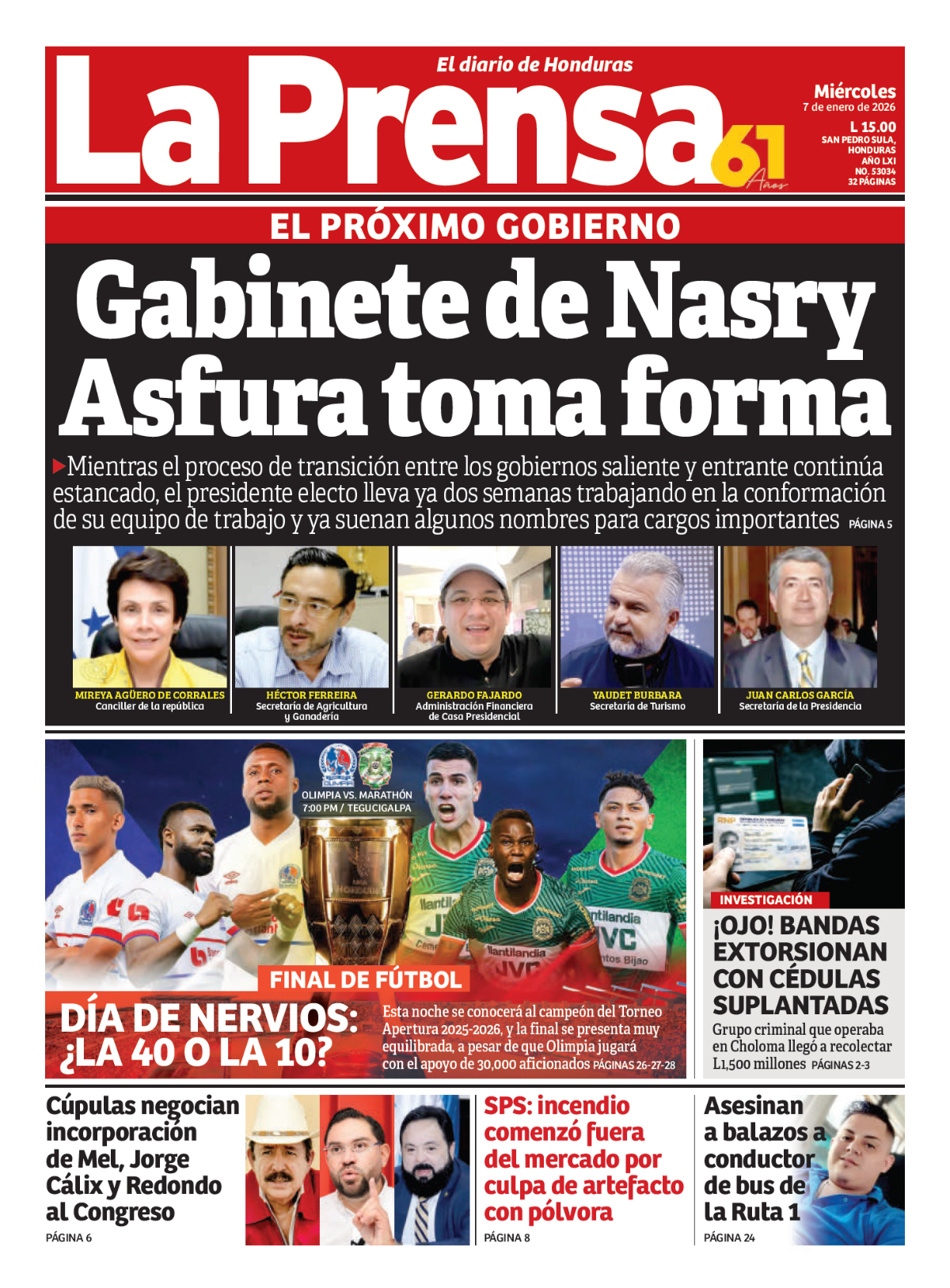 Gabinete de Nasry Asfura toma forma