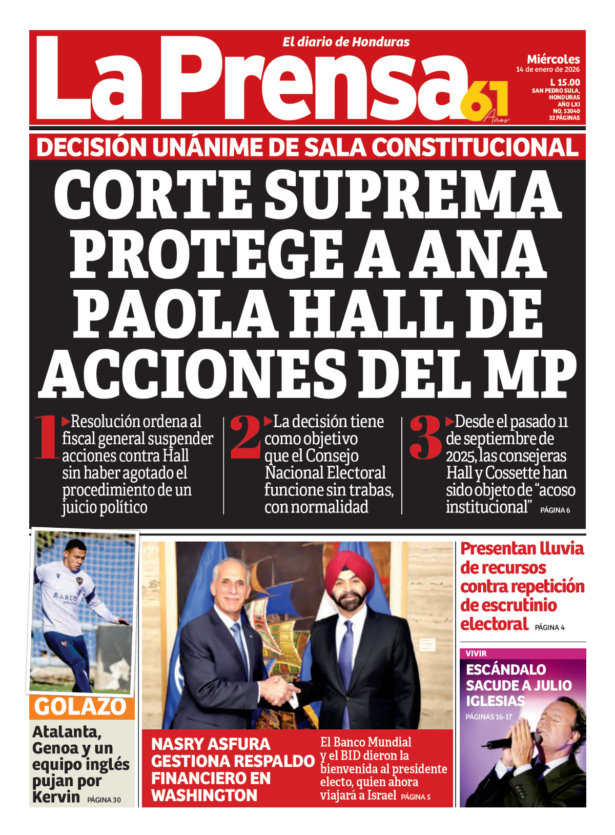 Corte Suprema protege a Ana Paola Hall de acciones del MP