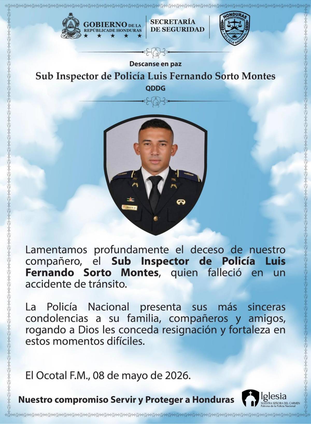 Subinspector policial pierde la vida tras accidente vial en la CA-5