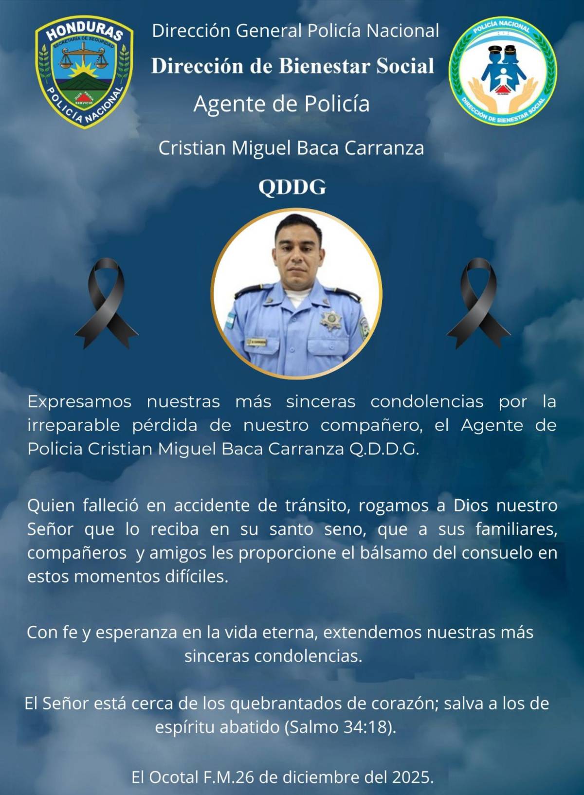 “Se graduó como abogado”: policía muere tras accidente en carretera del sur