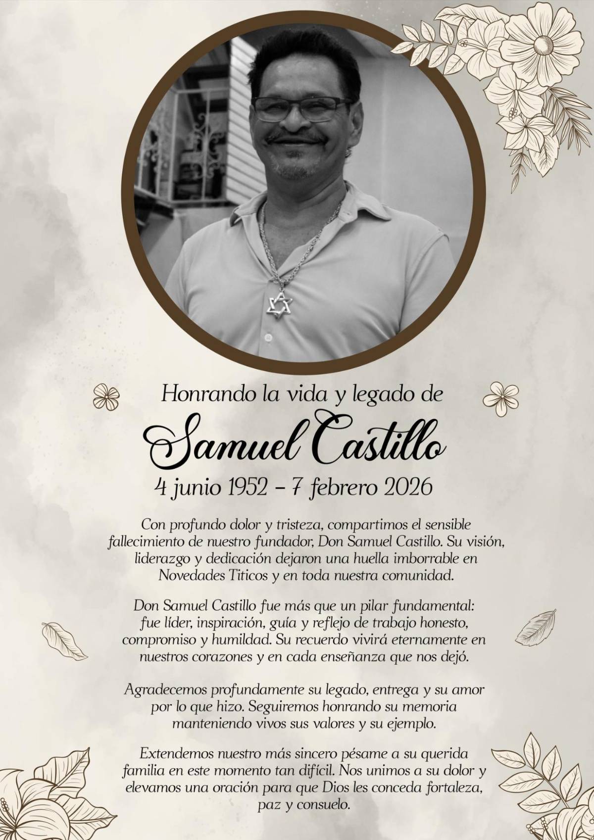 ¿Quién era don Samuel Castillo, el fundador de Novedades Titicos?