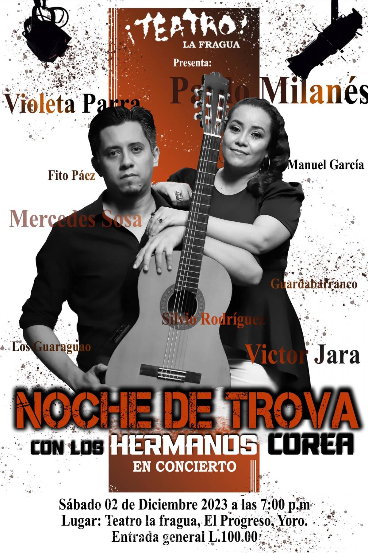 “Noche de Trova” llega a Teatro La Fragua, en El Progreso, Yoro
