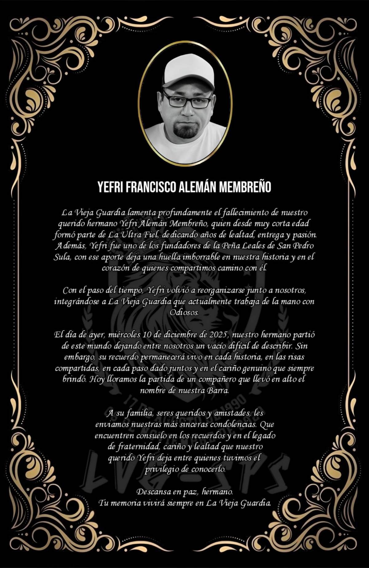 Así era el abogado asesinado en el Segundo Anillo de SPS; fue fundador de peña del Olimpia