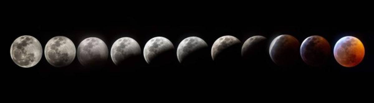 Vista del eclipse de luna de sangre. AFP