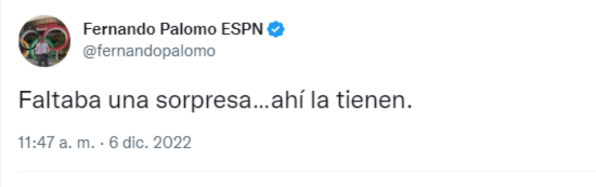 El periodista de ESPN, Fernando Palomo.